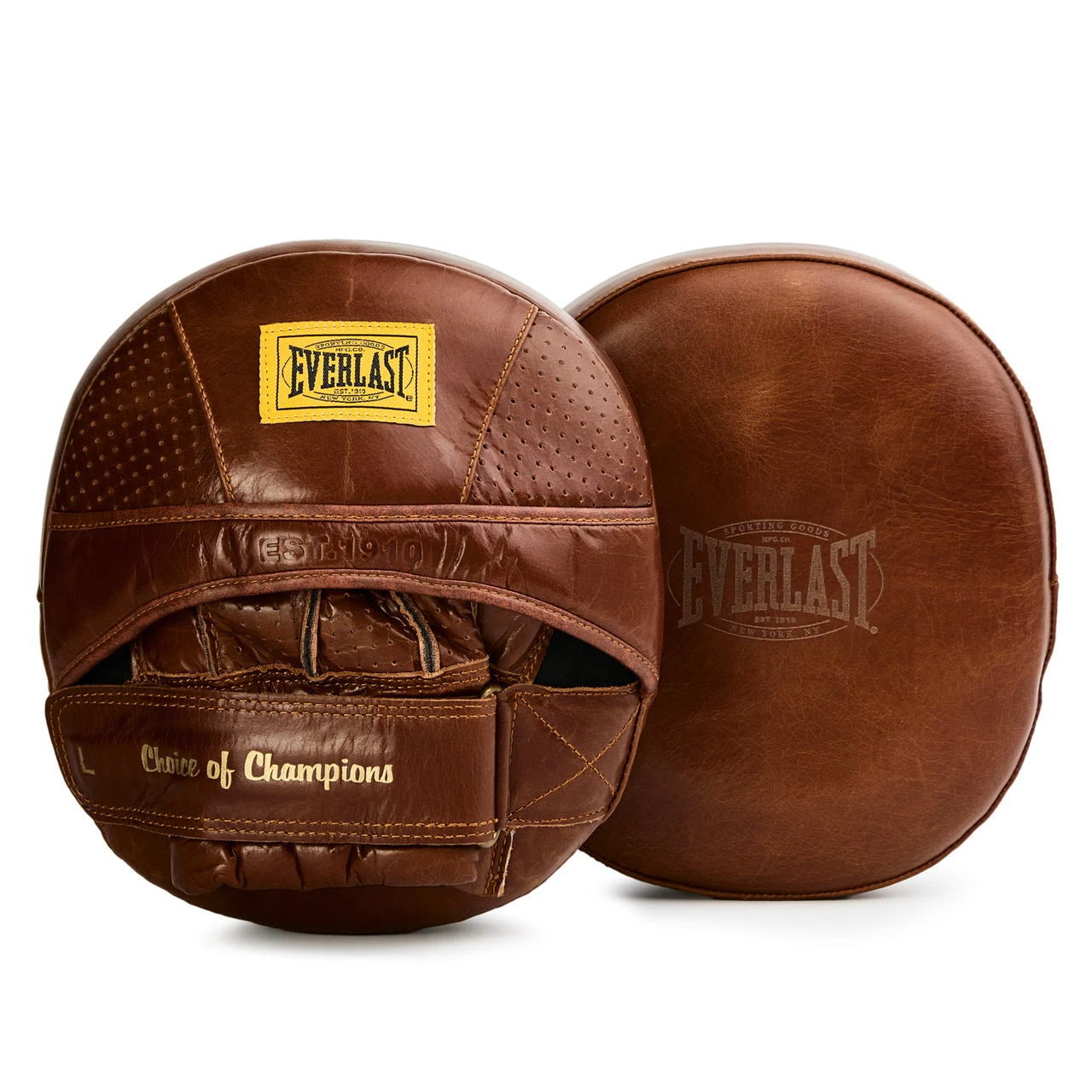 Everlast 1910 Pro Leather Air Core Focus Mitts - Brown