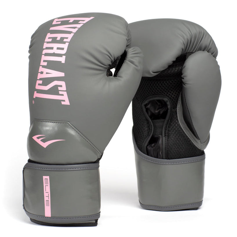 Everlast Elite Boxing Gloves - Grey/Pink