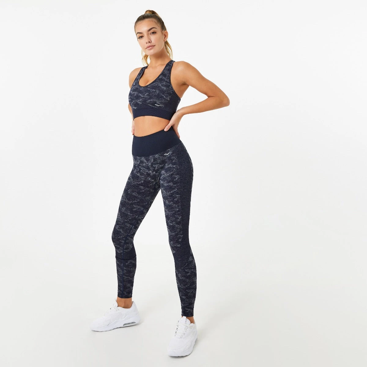 Everlast Women's Camo V-Neck Bra - Navy Blue