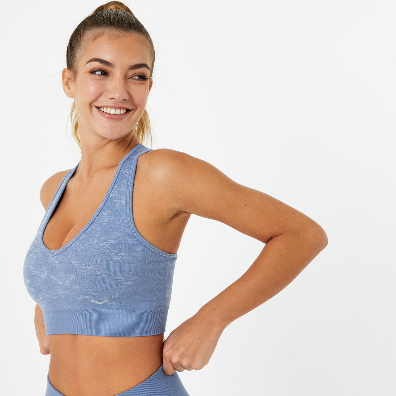 Everlast Women's Camo V-Neck Bra - Navy Blue