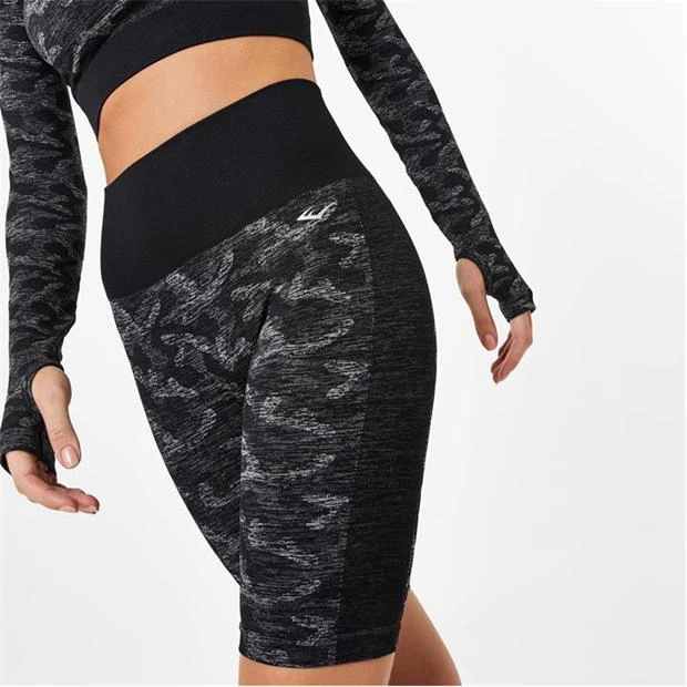 Everlast Women's Seamless Camo Cycling Shorts - Black