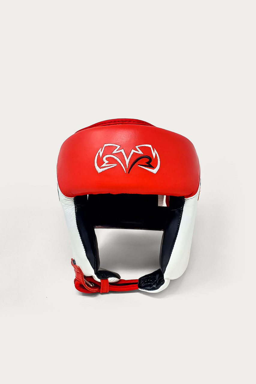 Rival RHGC2 Amateur Competition Headgear - Red/White - Leather