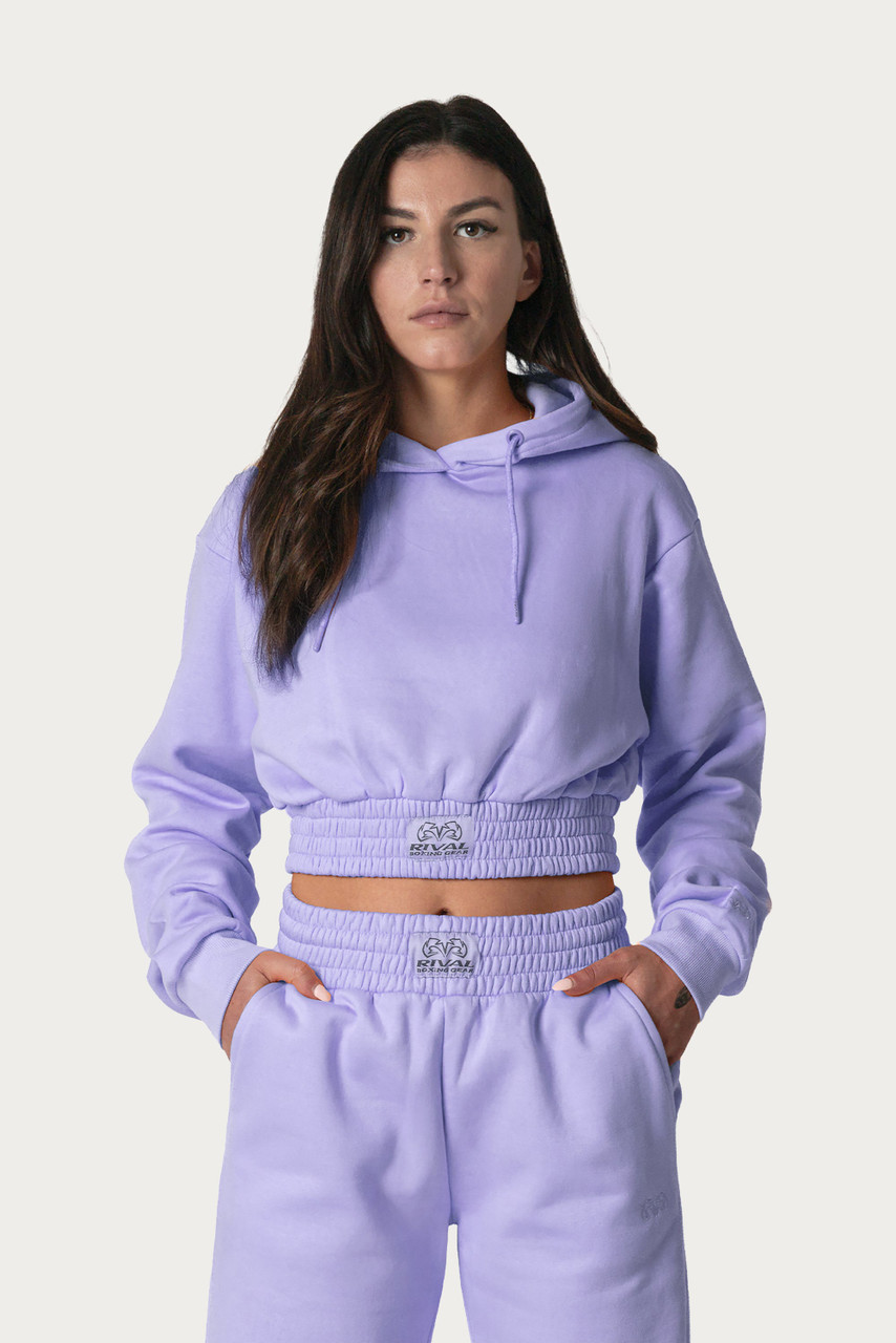 Rival Women's Cropped Heavyweight Fleece Hoodie - Lavender