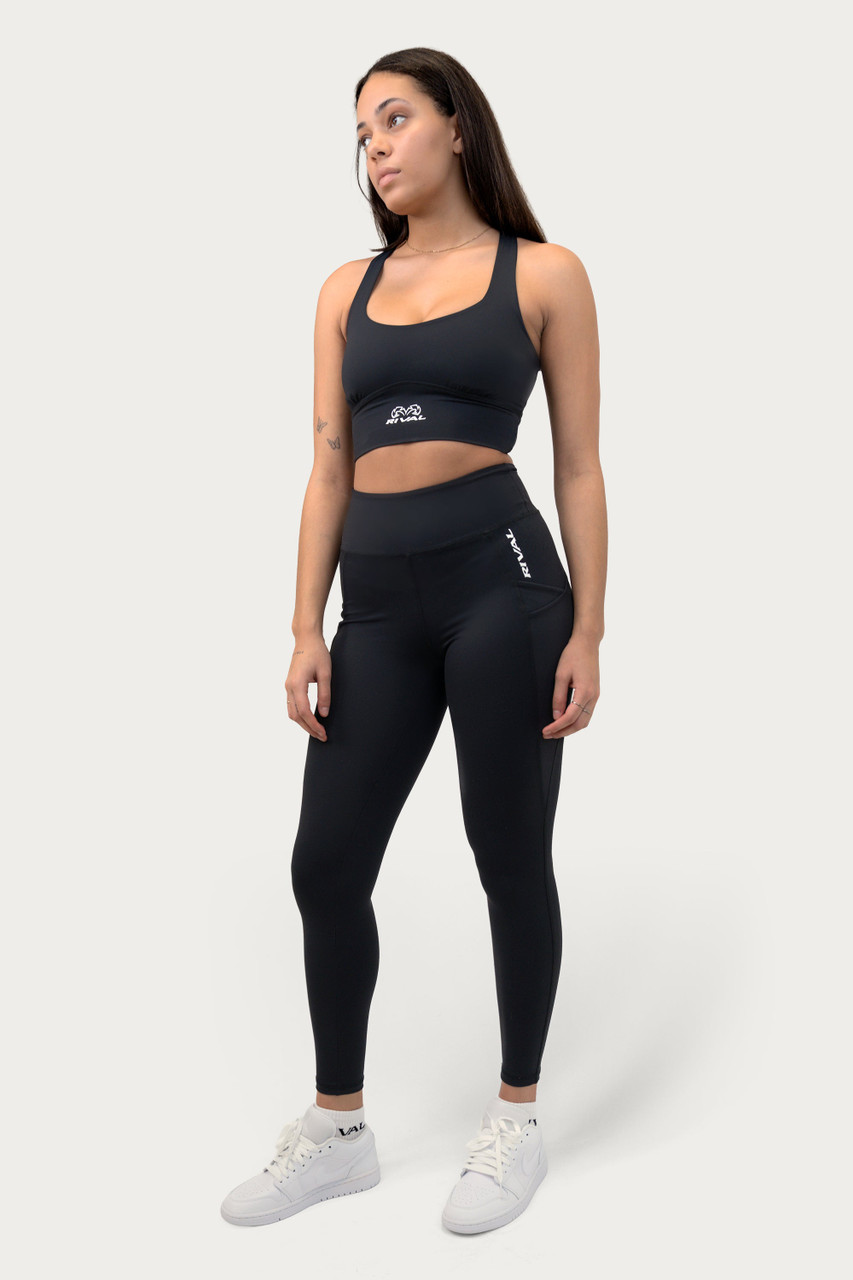 Rival Women's High-Rise Leggings with Pockets - Black - Regular