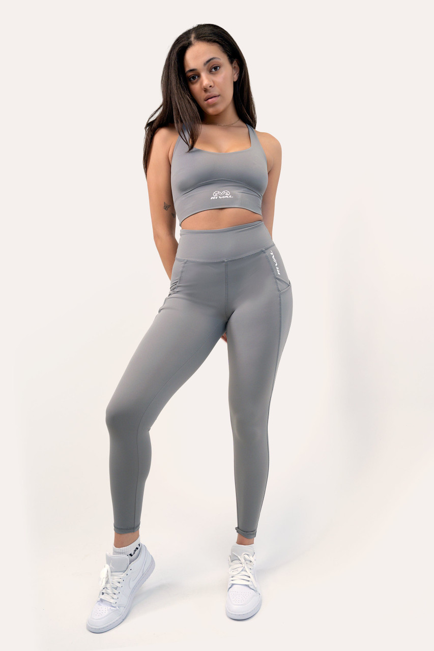 Rival Women's High-Rise Leggings with Pockets - Grey - Regular