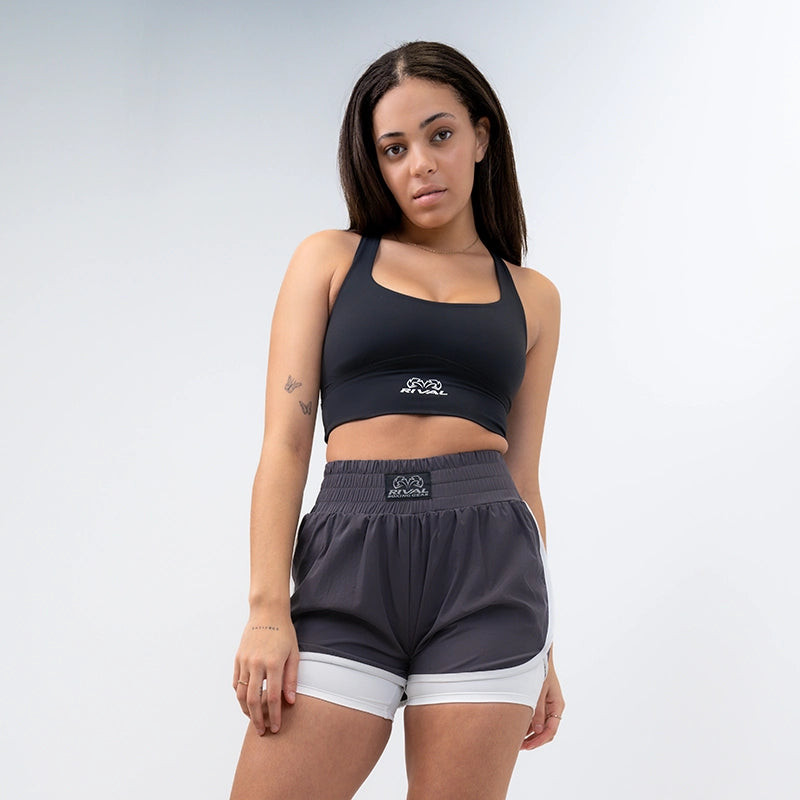 Rival Women's Shorts with Compression Lining - Grey