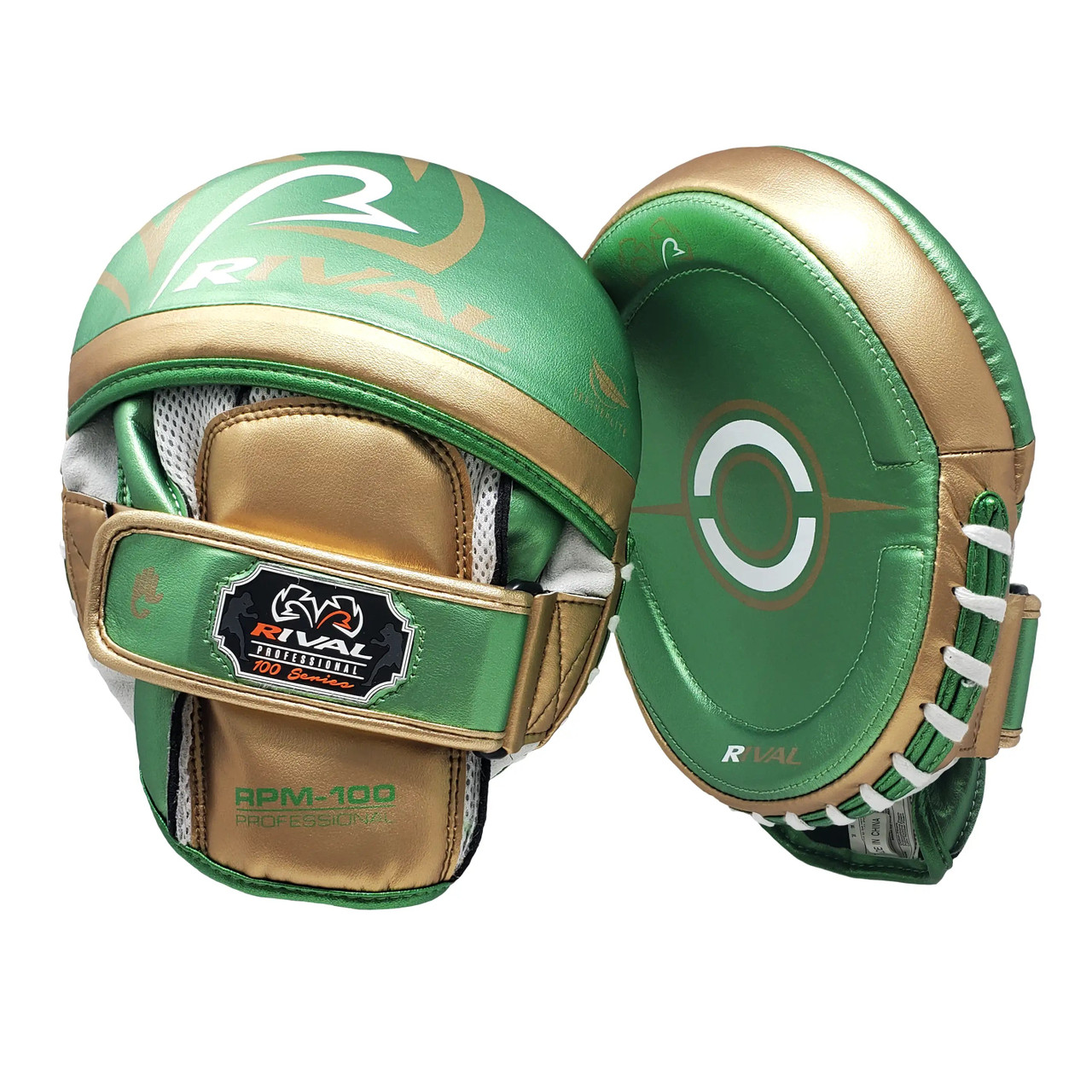 Rival RPM100 Professional Punch Mitts - Green/Gold