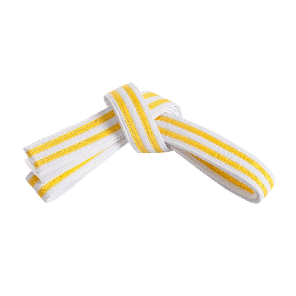 Century Double Wrap Double Striped White Belt