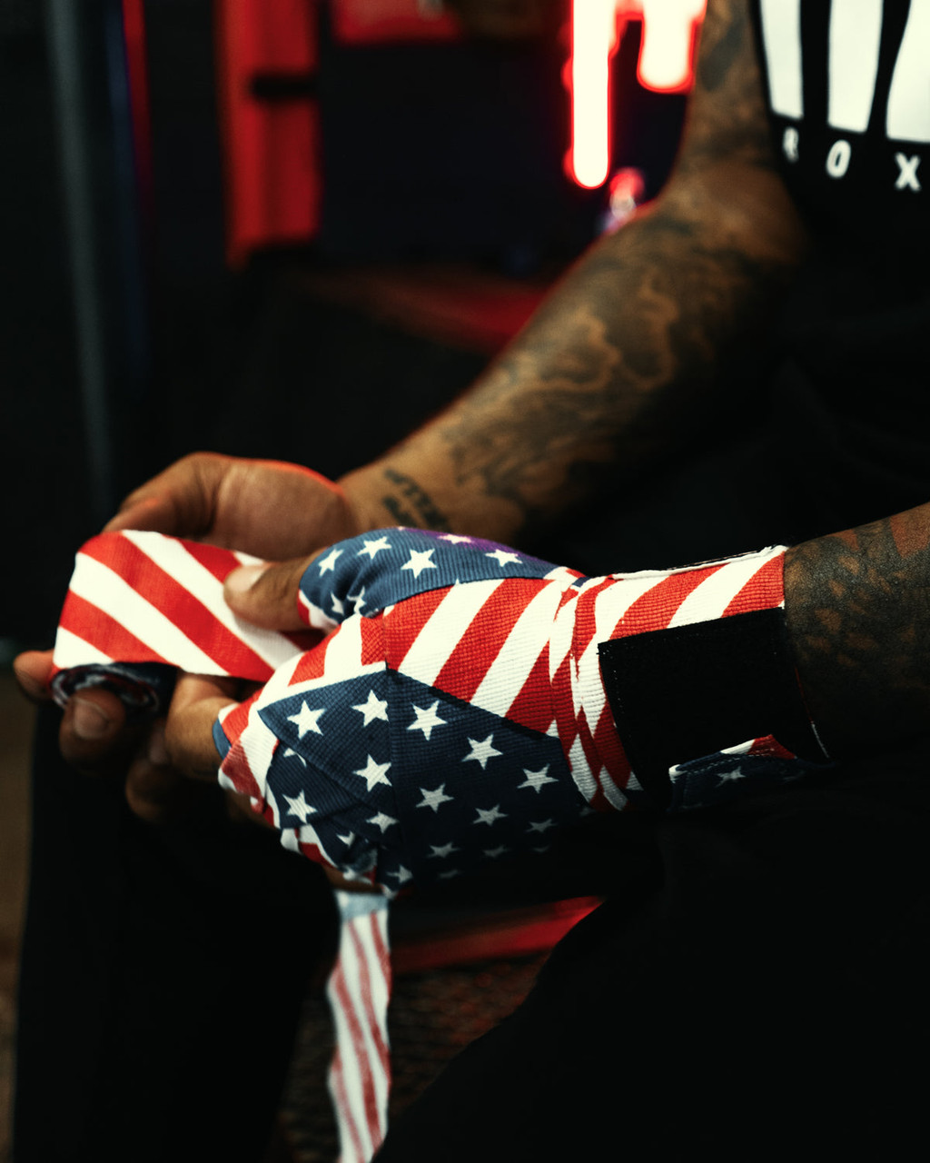 TITLE Boxing Print Mexican Style 180" Hand Wraps