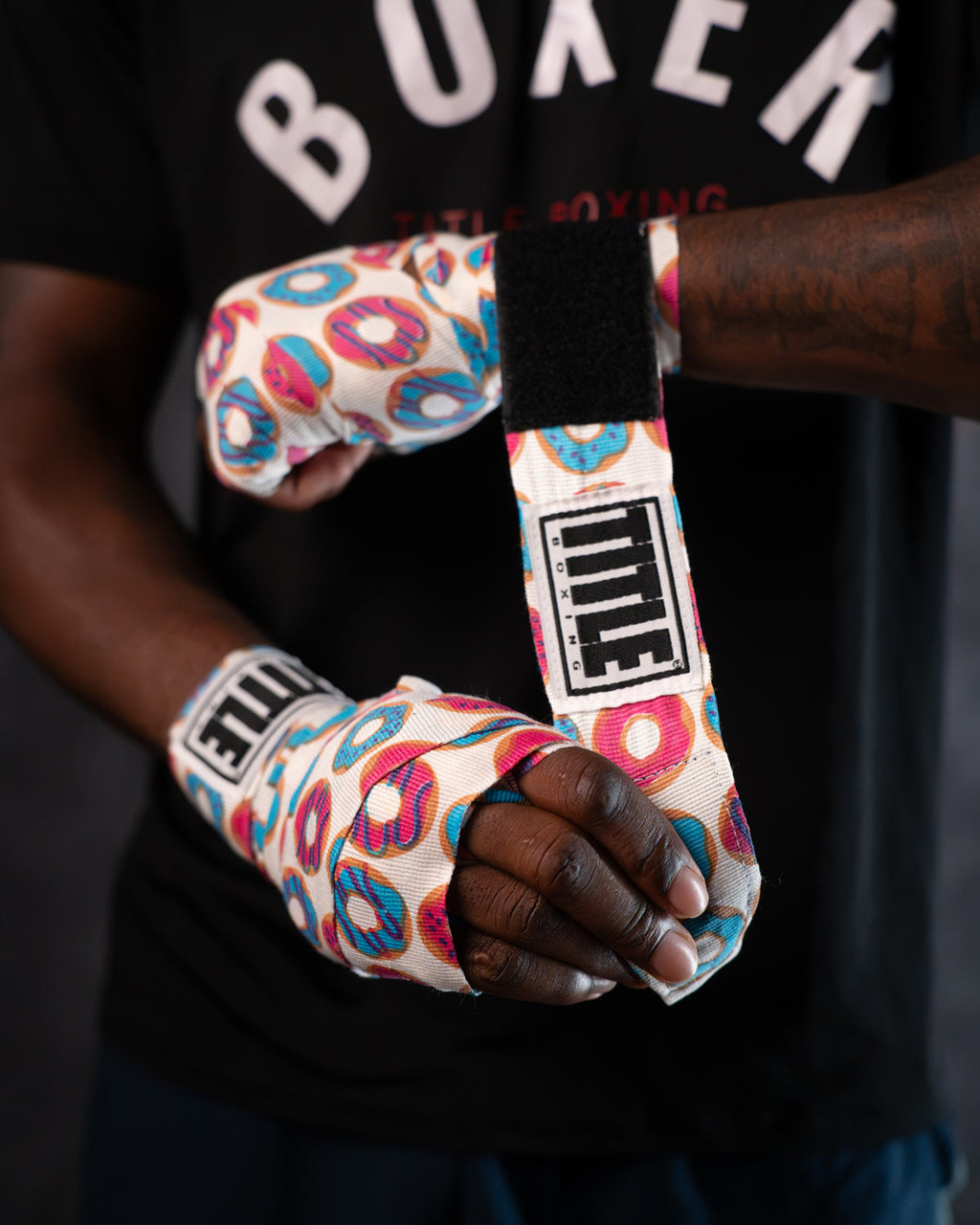 TITLE Boxing Print Mexican Style 180" Hand Wraps