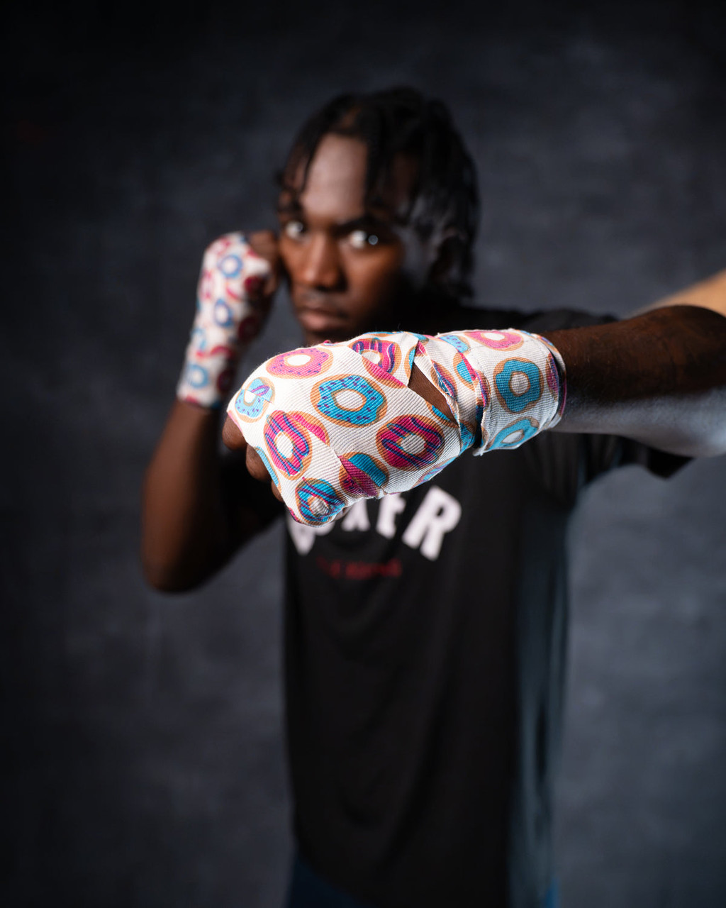 TITLE Boxing Print Mexican Style 180" Hand Wraps