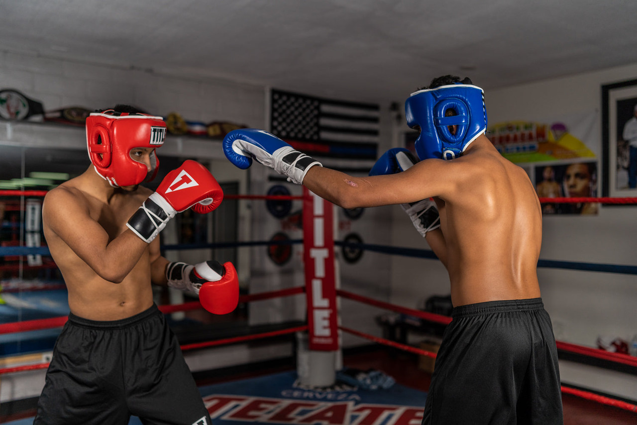TITLE Boxing Headgear and Groin Protector Bundle