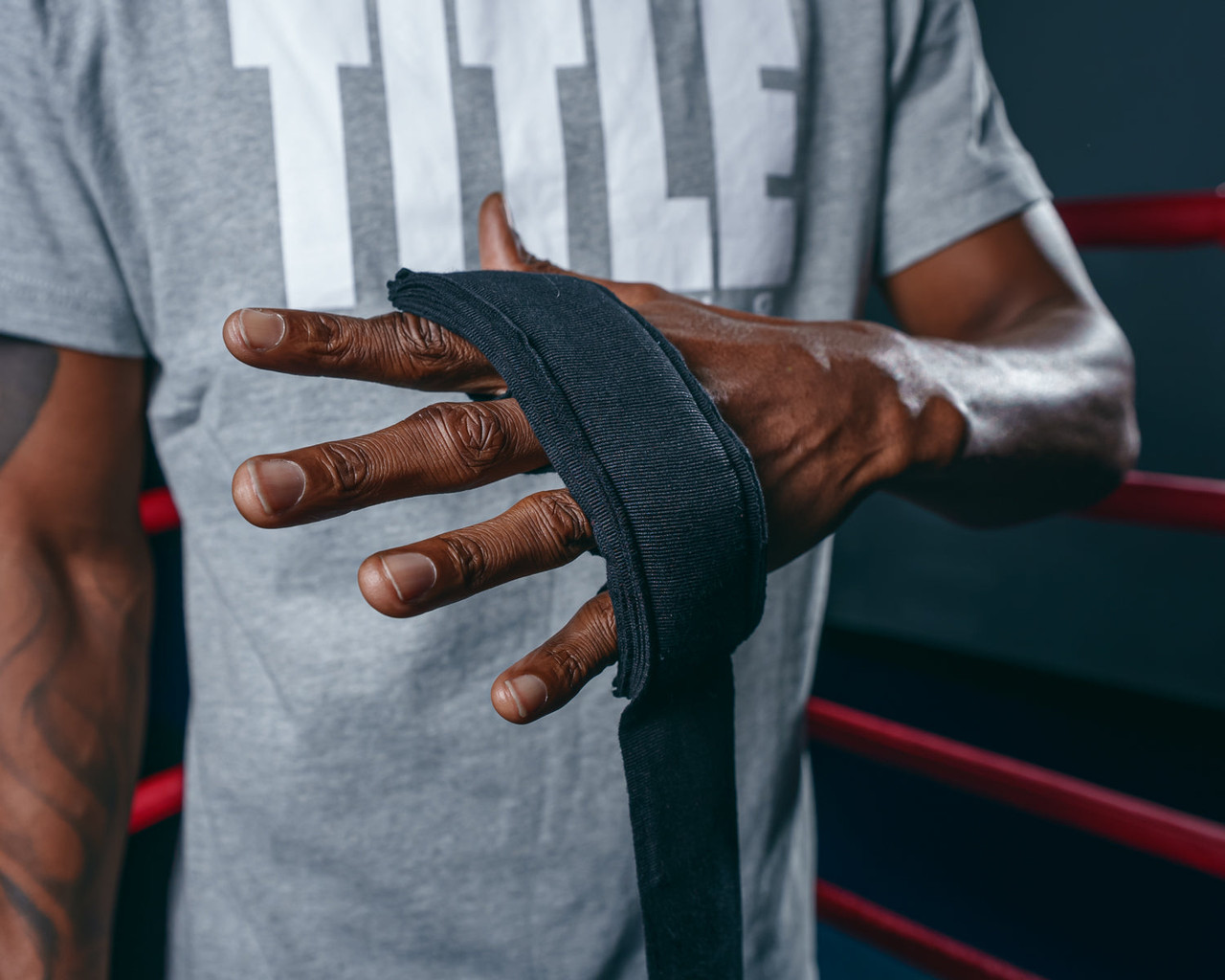 TITLE Boxing Semi-Elastic 210" Extra Long Hand Wraps