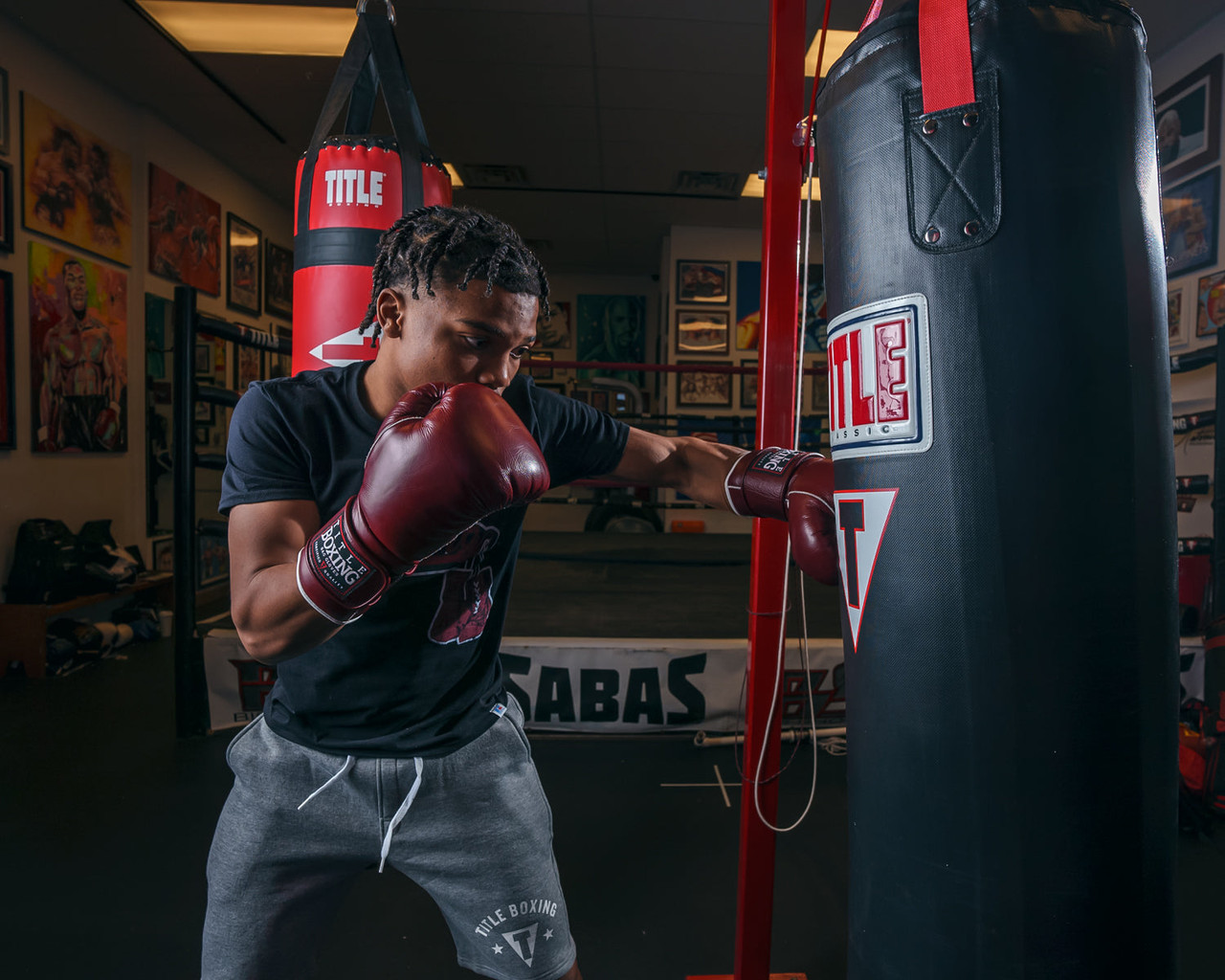 TITLE Boxing Old School Leather Bag Boxing Gloves 2.0