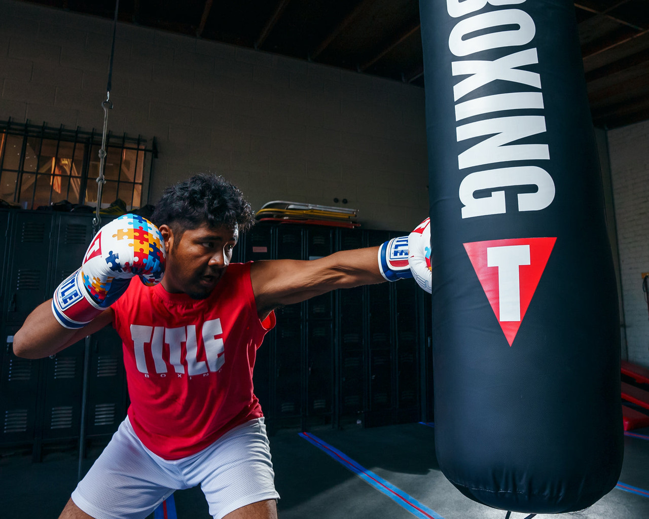 TITLE Boxing Gel World V2T Limited Edition Autism Awareness Bag Boxing Gloves
