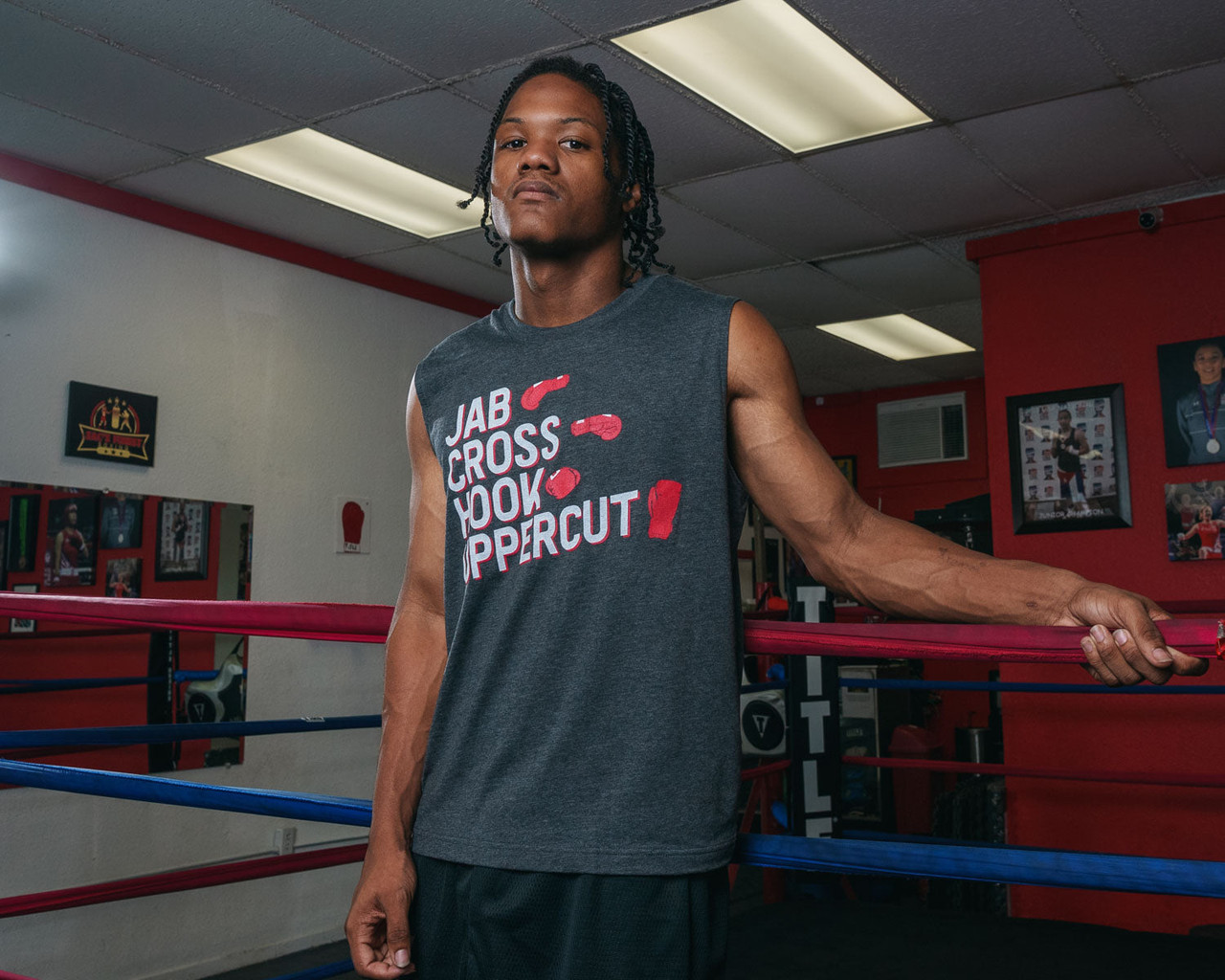 TITLE Boxing Jab Cross Muscle Tee