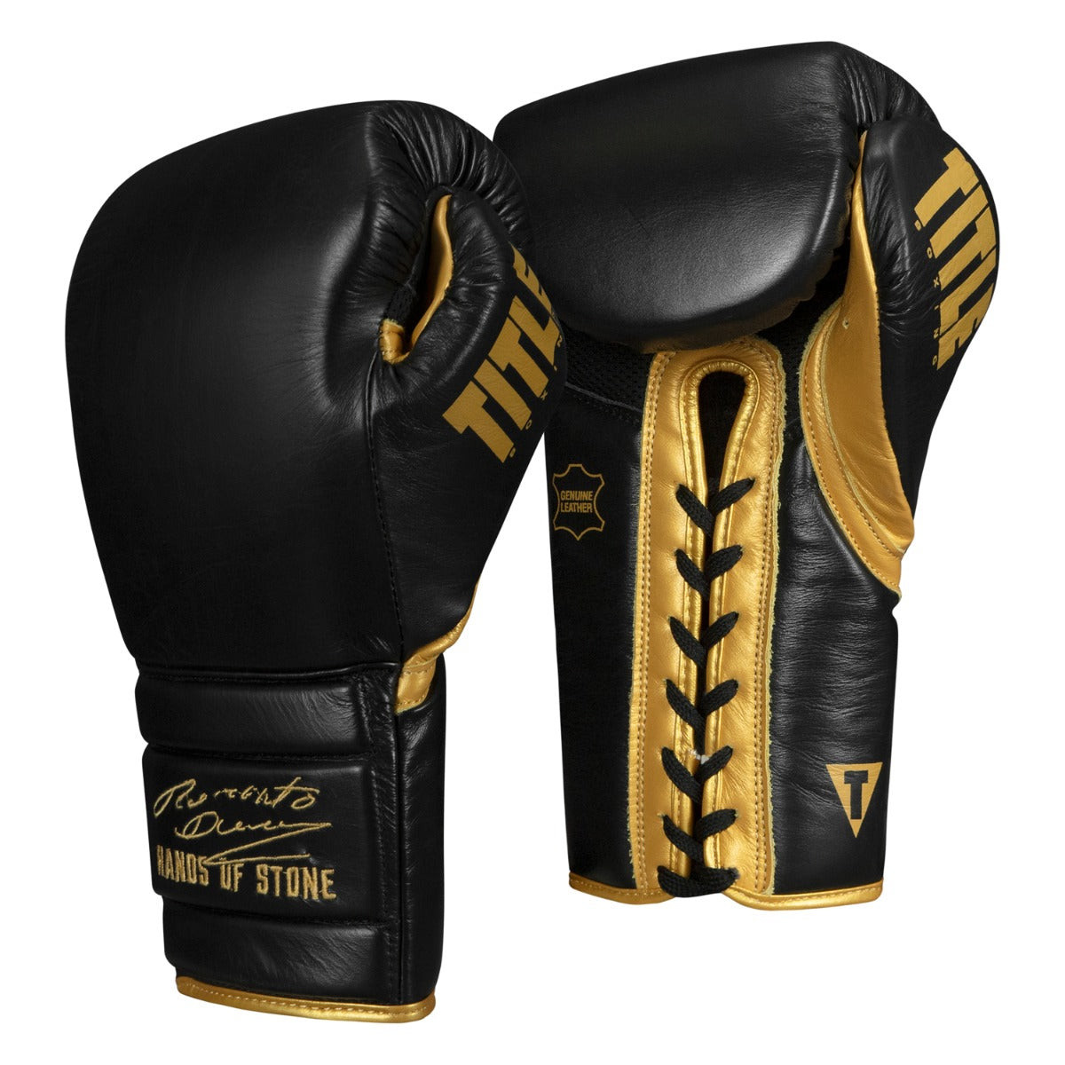 TITLE Boxing Roberto Duran Leather Sparring Boxing Gloves