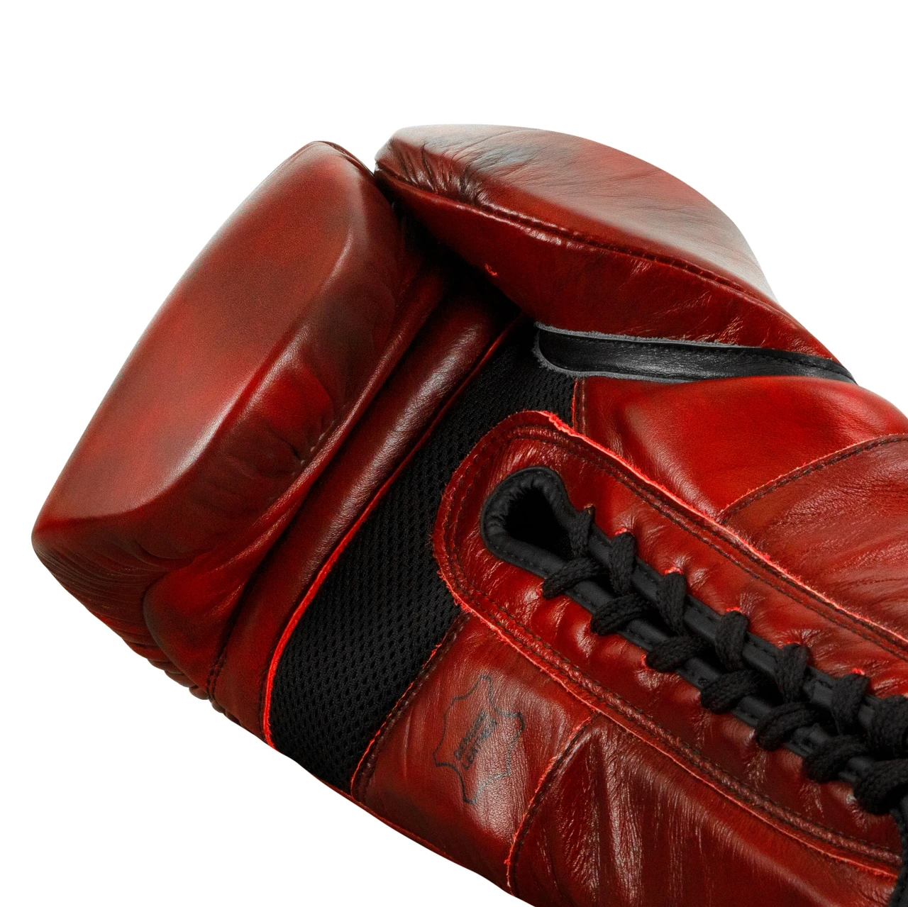 TITLE Boxing Blood Red Leather Sparring Boxing Gloves