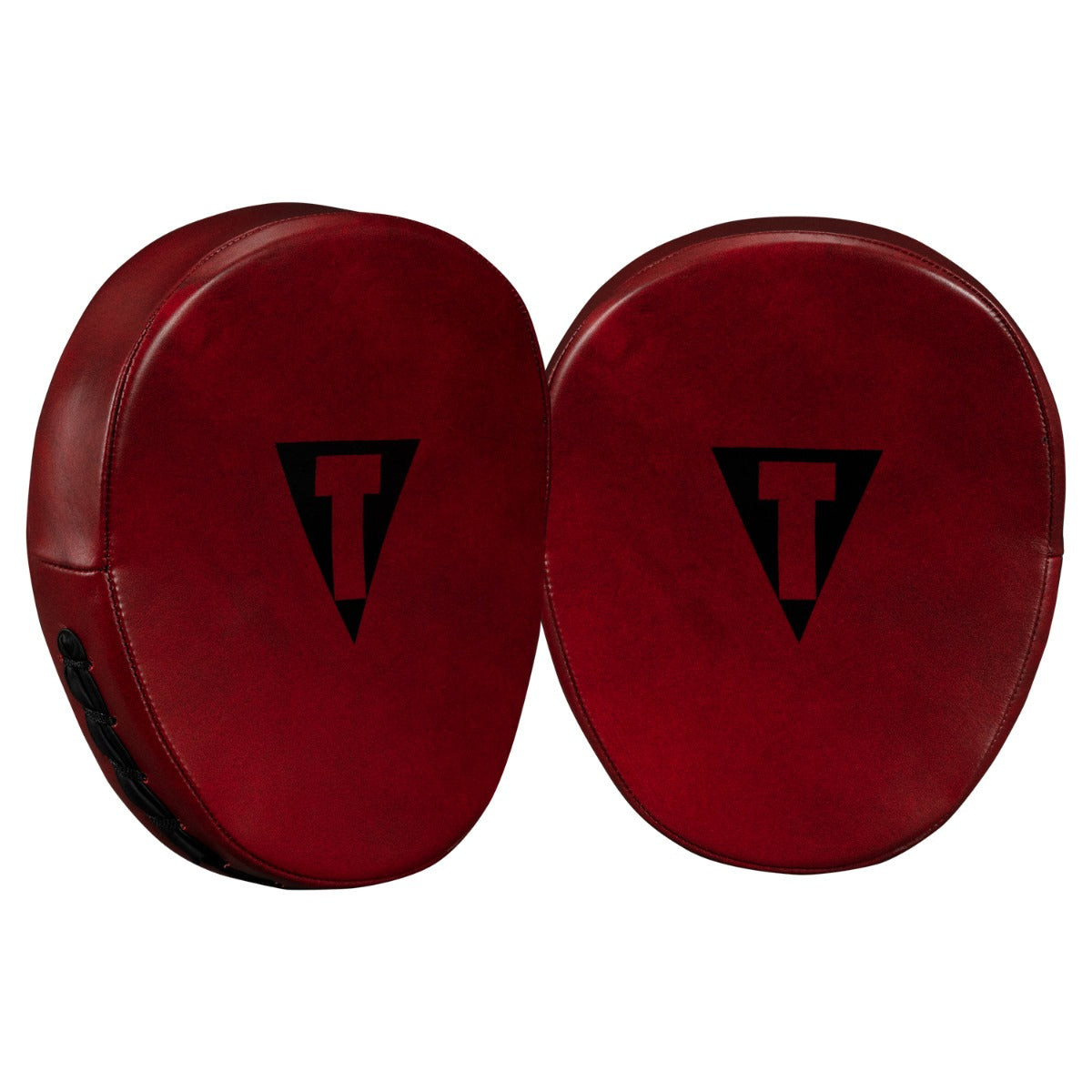 TITLE Boxing Blood Red Leather Punch Mitts