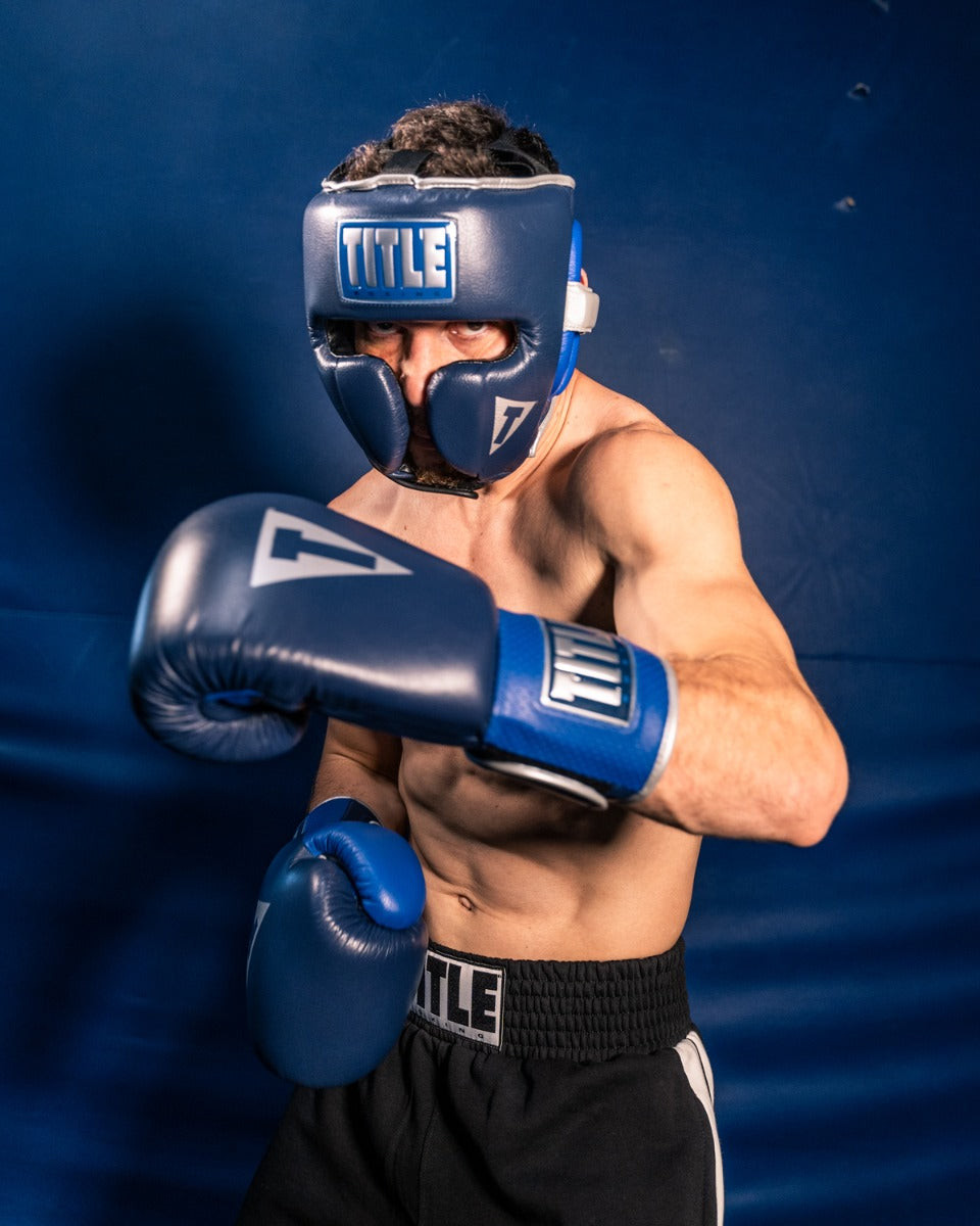 TITLE Boxing Royalty Leather Training Headgear
