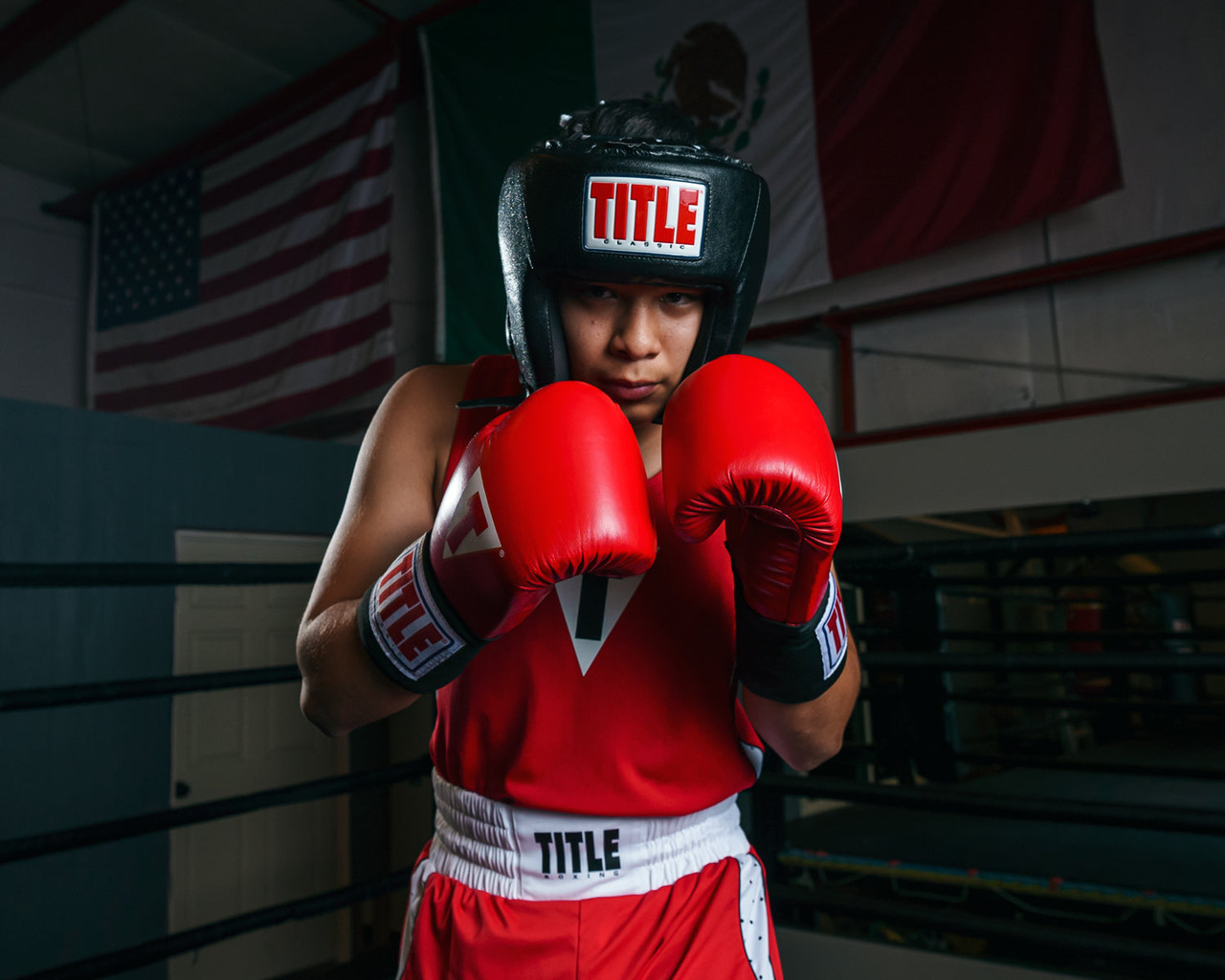 TITLE Classic USA Boxing Competition Headgear – With Cheeks
