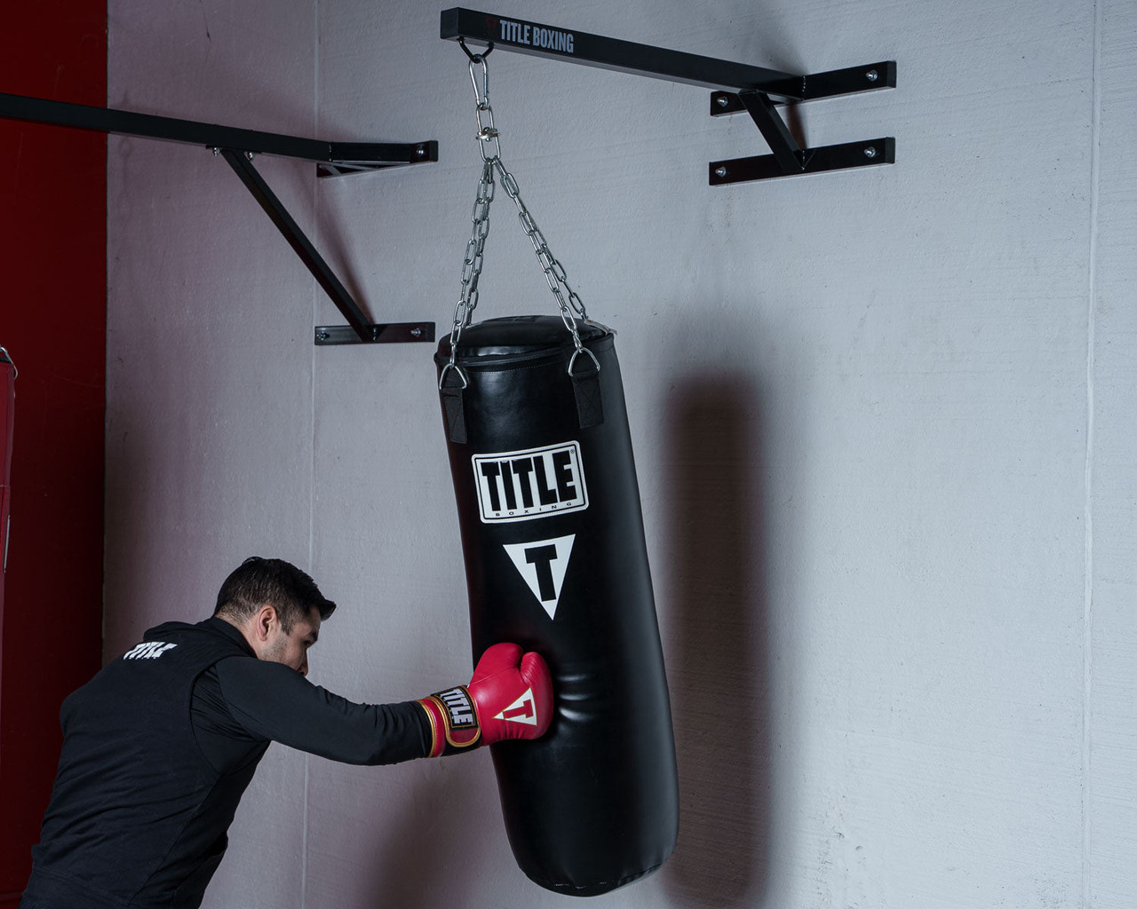 TITLE Boxing Space Saver Wall Mount Bag Hanger 2.0