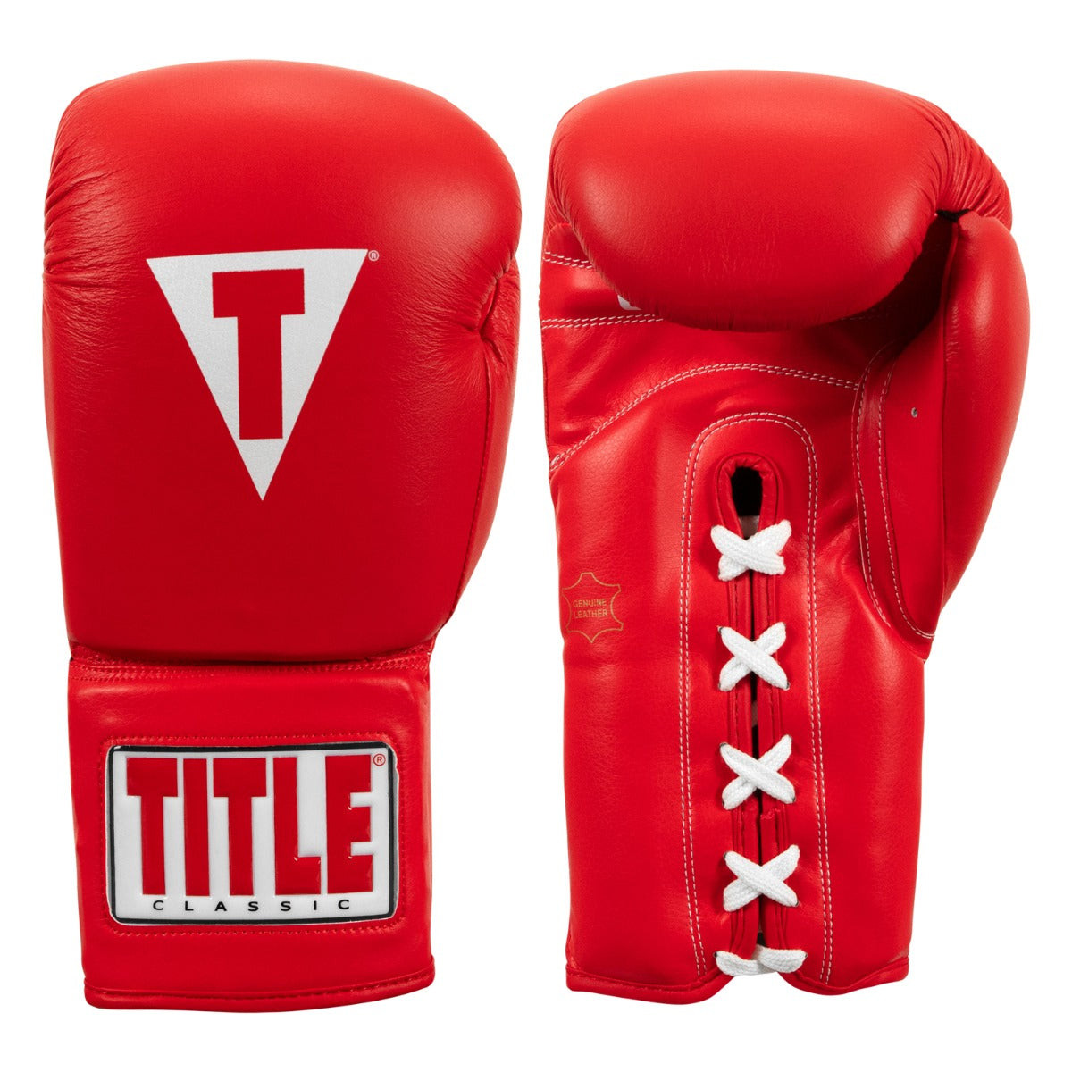 TITLE Classic Leather Lace Training Boxing Gloves 2.0