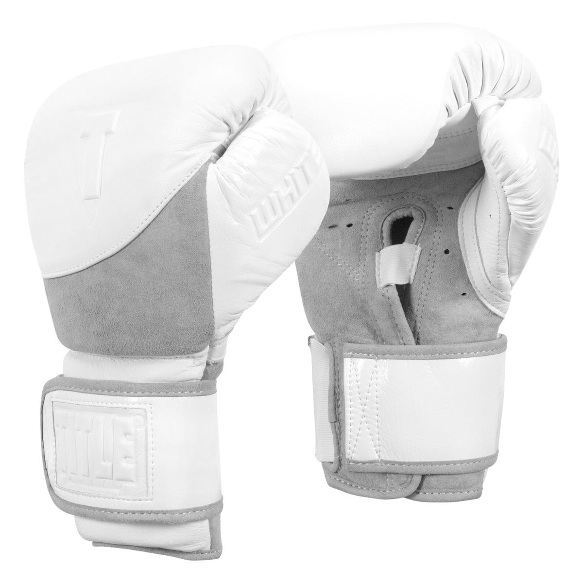 TITLE White Boxing Pro Bag Boxing Gloves