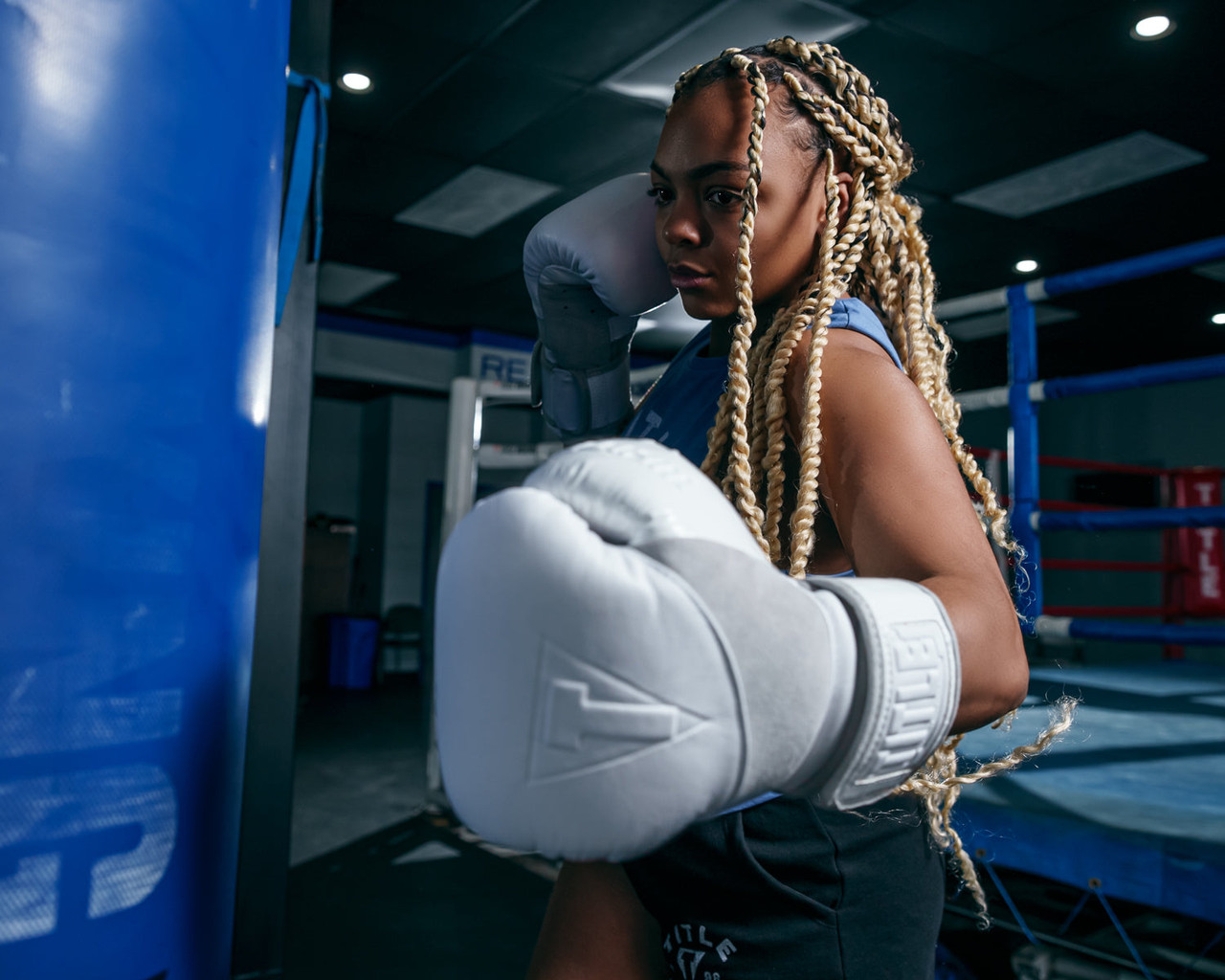TITLE White Boxing Pro Bag Boxing Gloves