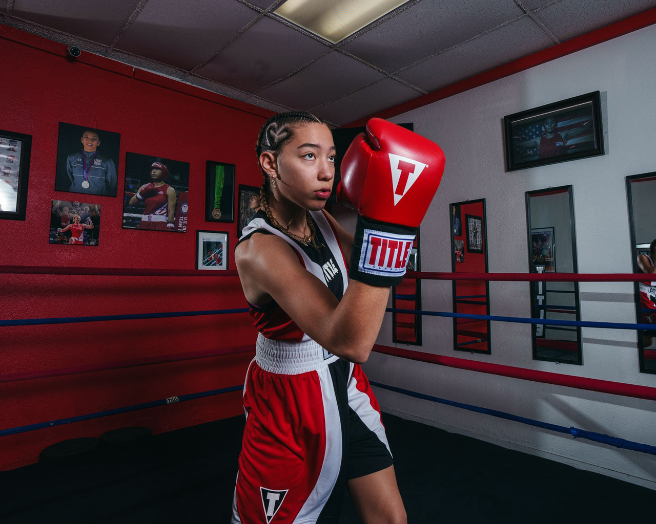 TITLE Classic USA Boxing Competition Boxing Gloves - Elastic