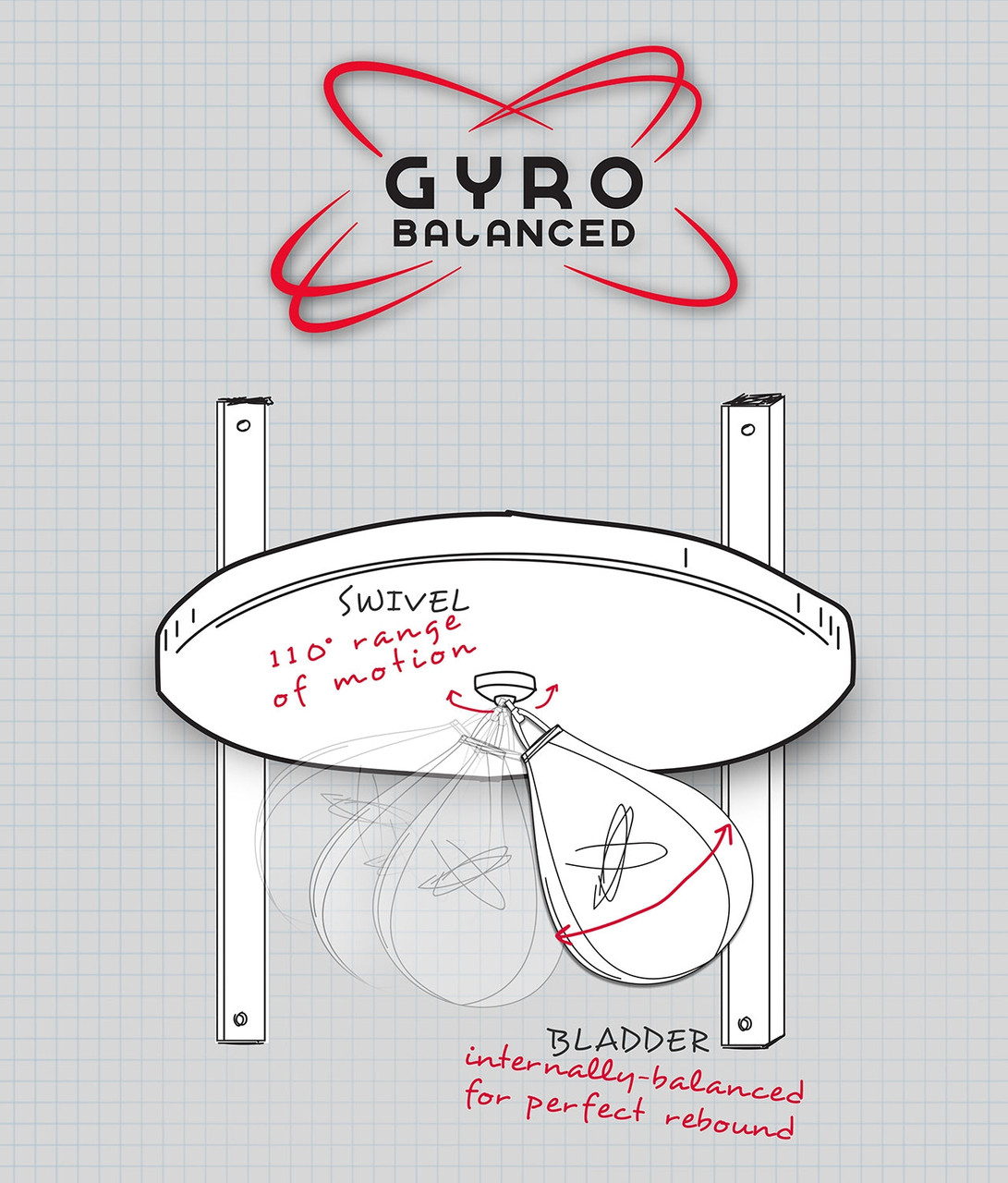 TITLE Boxing Gyro Balanced Leather Speed Bag