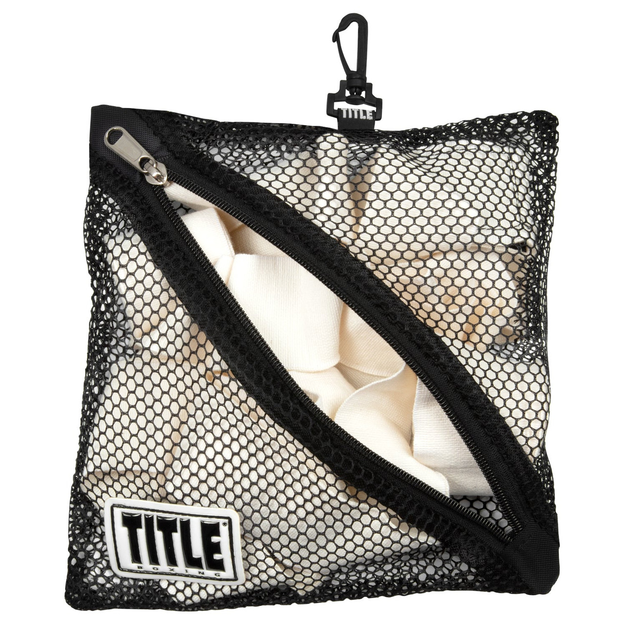 TITLE Boxing Clip On Mesh Hand Wrap Bag