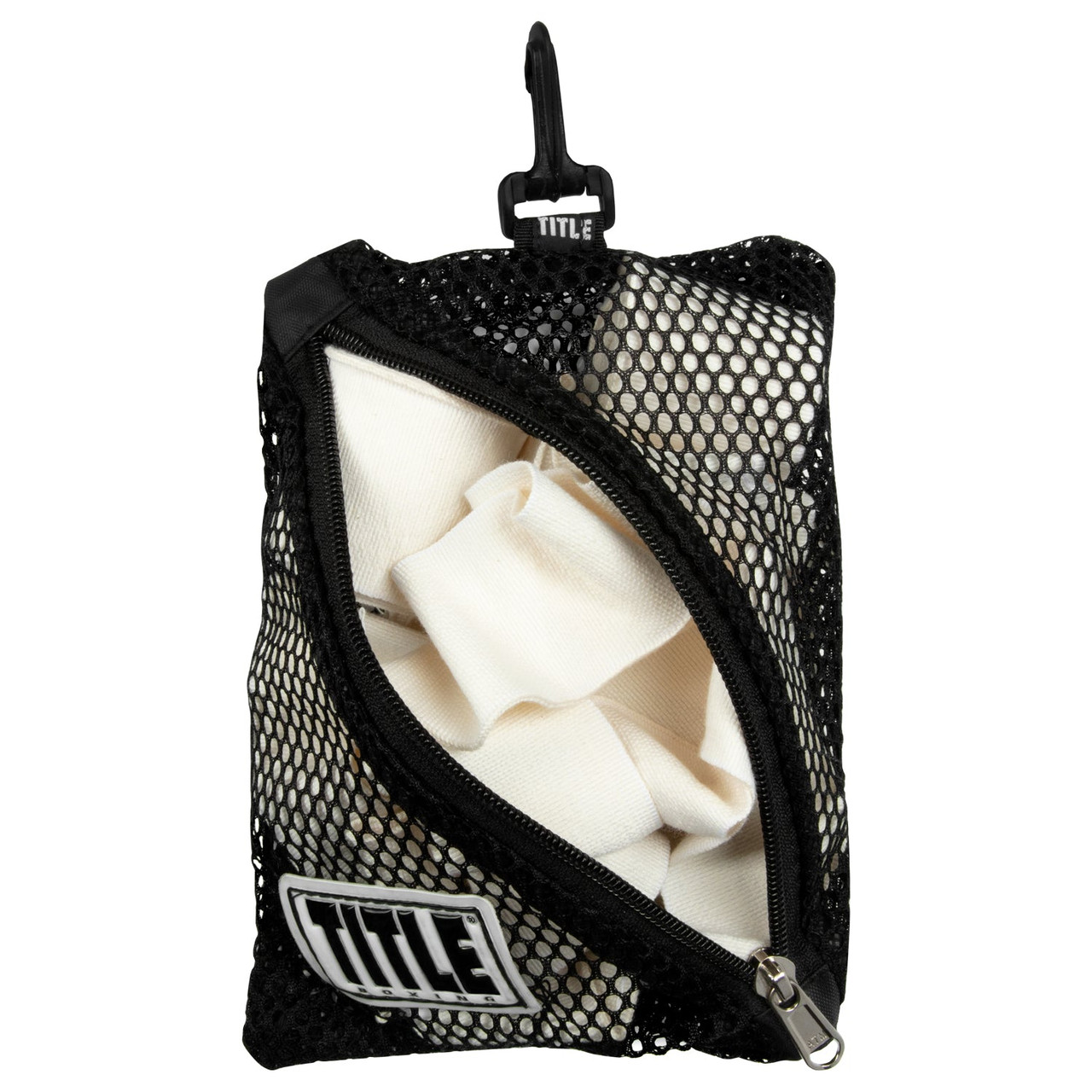 TITLE Boxing Clip On Mesh Hand Wrap Bag