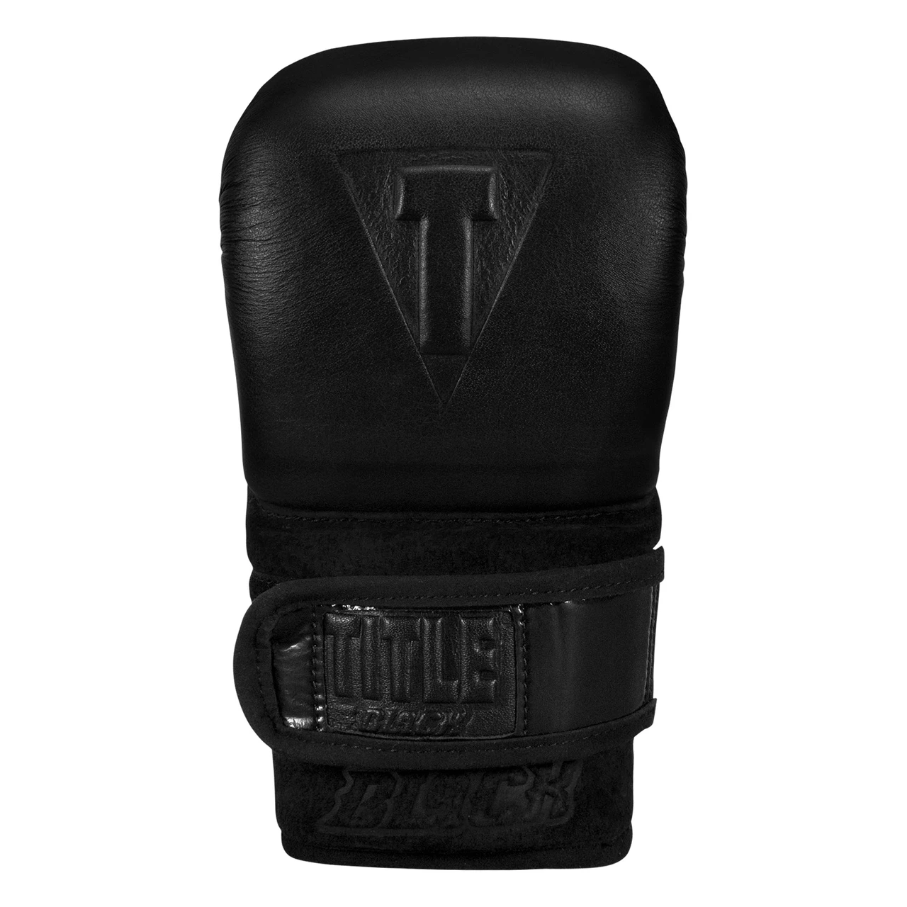 TITLE Black Old School Leather Pro Bag Boxing Gloves