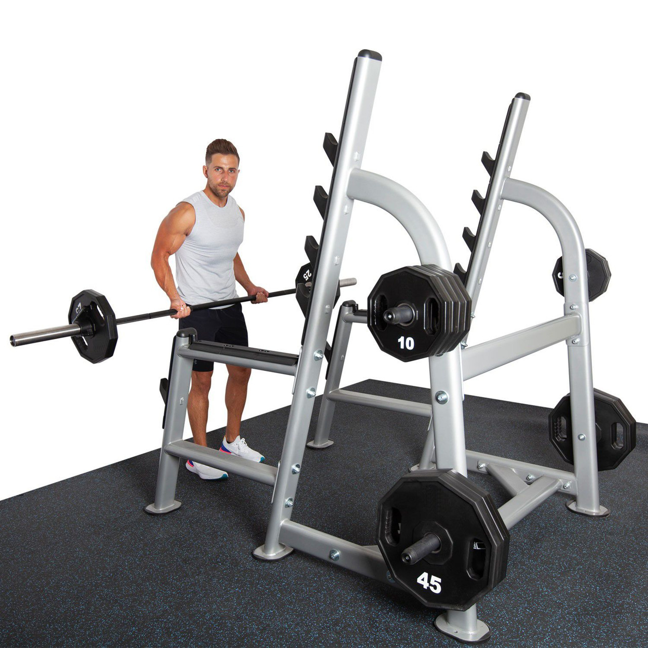 Fitness First Squat Rack with Olympic Weight Plate Storage