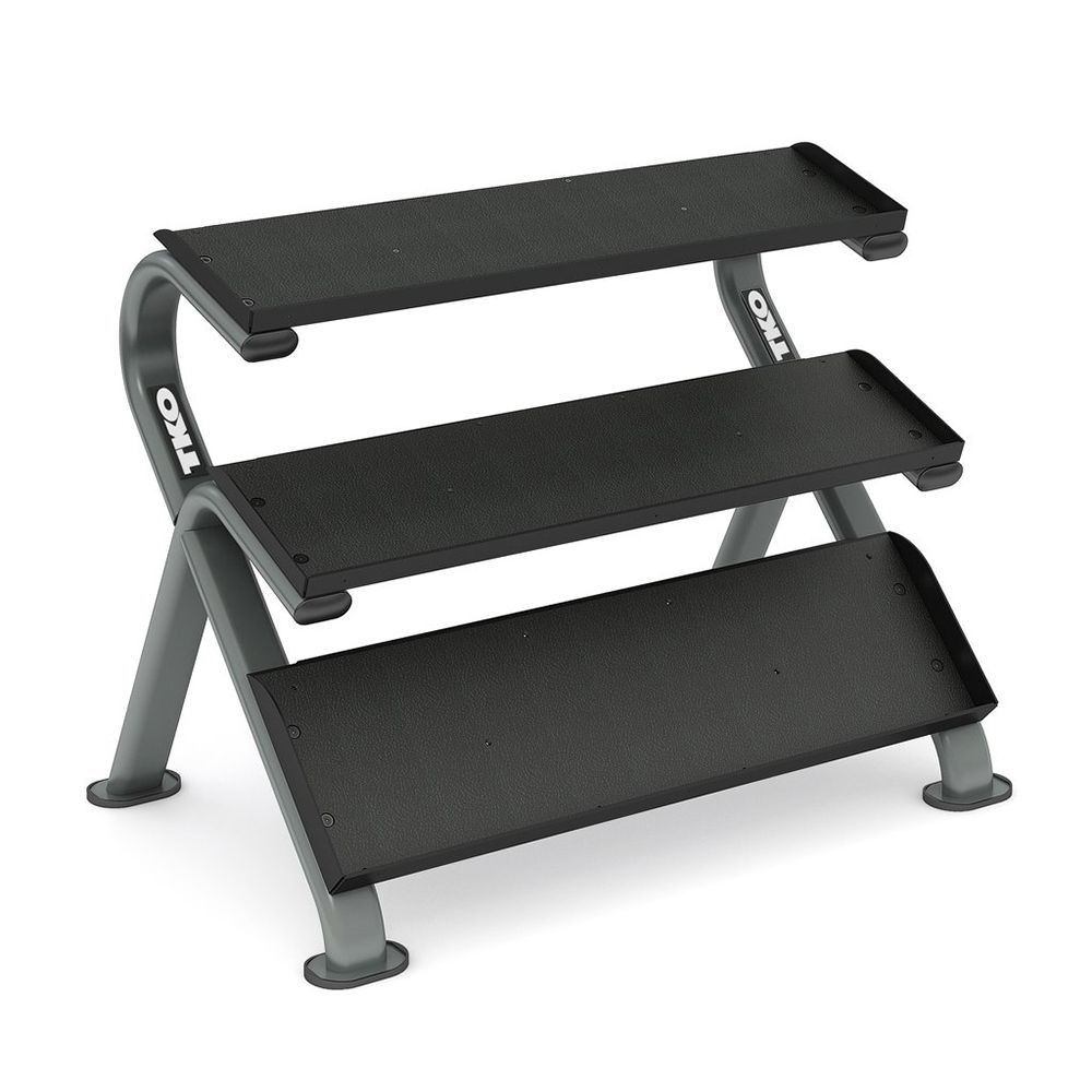TKO 3 Tier Horizontal Dumbbell Rack with Oval Tubing