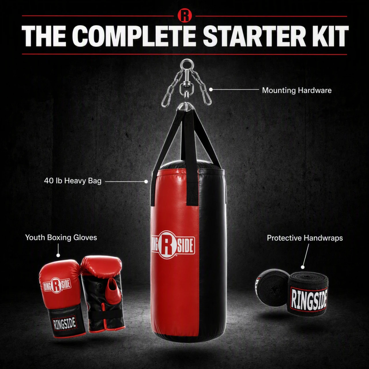 Ringside Youth 40 lb. Heavy Bag Kit