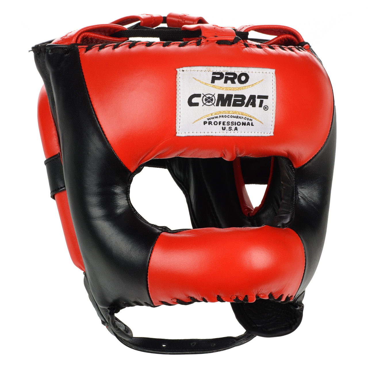 PRO COMBAT Traditional Face Saver Headgear // Black/Red