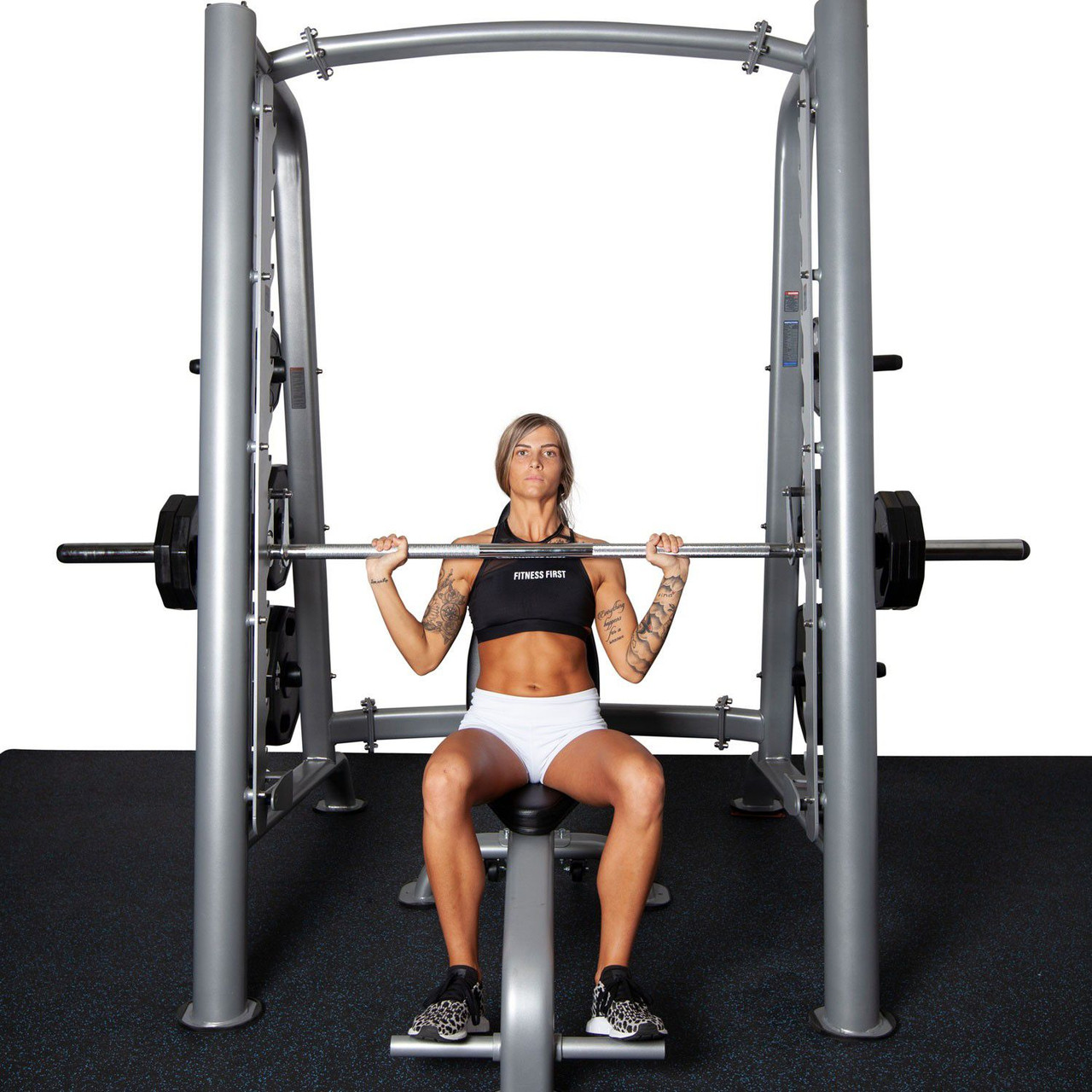 Fitness First Smith Machine with Olympic Weight Plate Storage