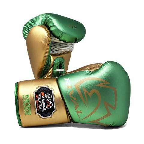 Rival RS100 Green/Gold Professional Sparring Gloves