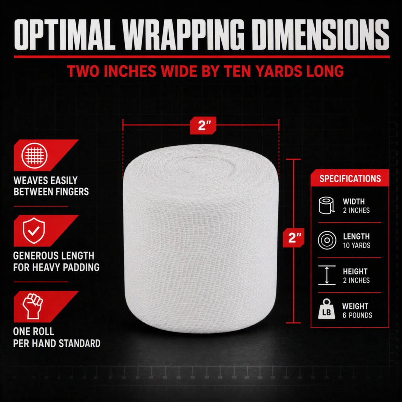 Ringside Ultimate Classic Boxing Gauze - 50 Rolls