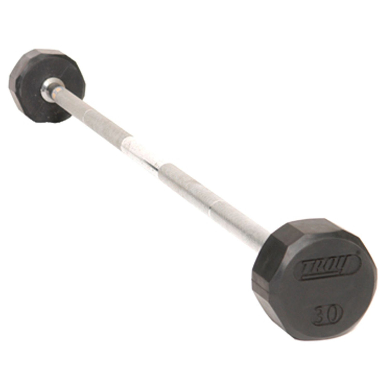 Troy 12 Sided Solid Rubber Straight Barbell 20 - 110 lbs