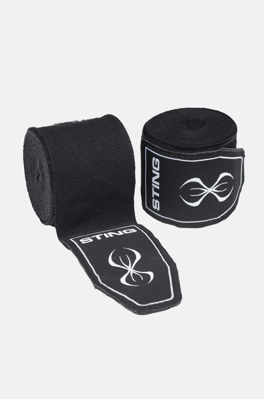 Sting 180 Inch  Elasticised Hand Wraps 2.0 - Black