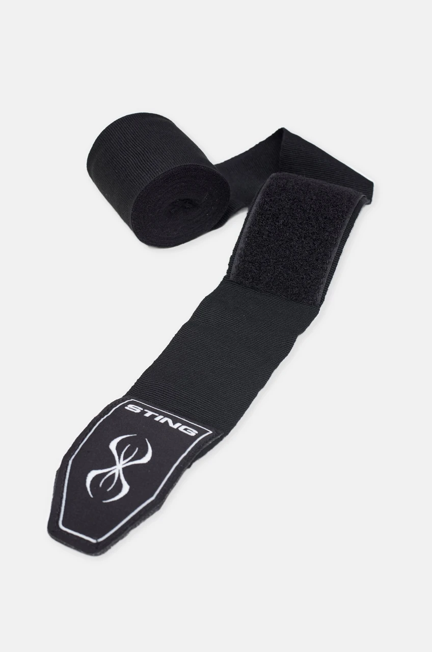Sting 180 Inch  Elasticised Hand Wraps 2.0 - Black