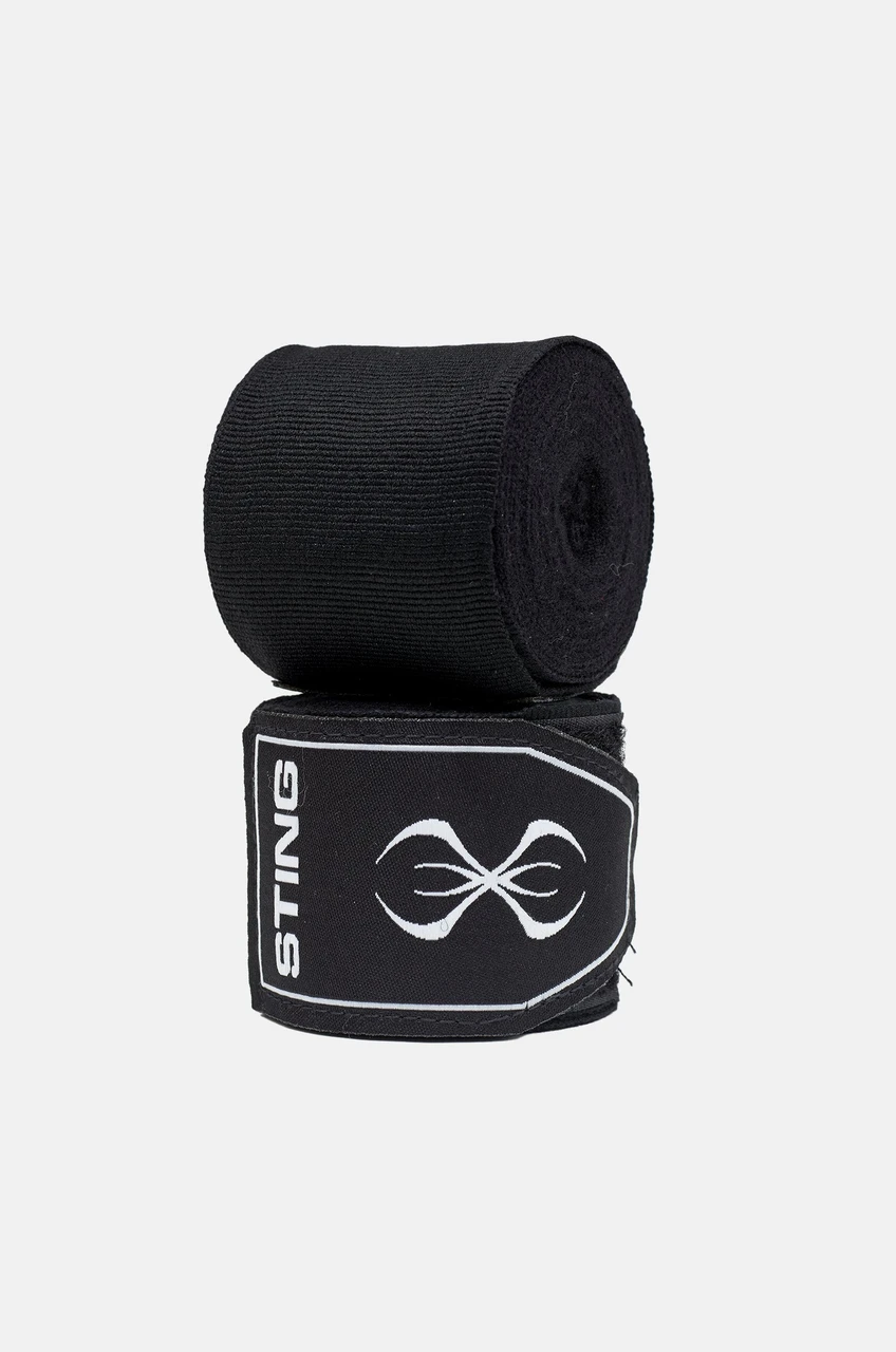 Sting 180 Inch  Elasticised Hand Wraps 2.0 - Black