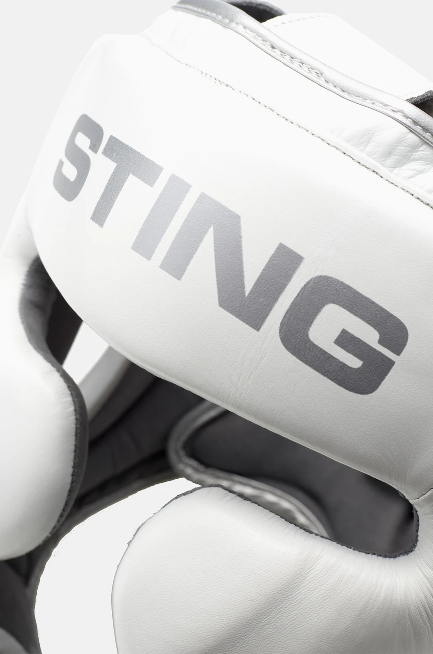 Sting Viper X Gel Full Face Head Guard - White/Silver