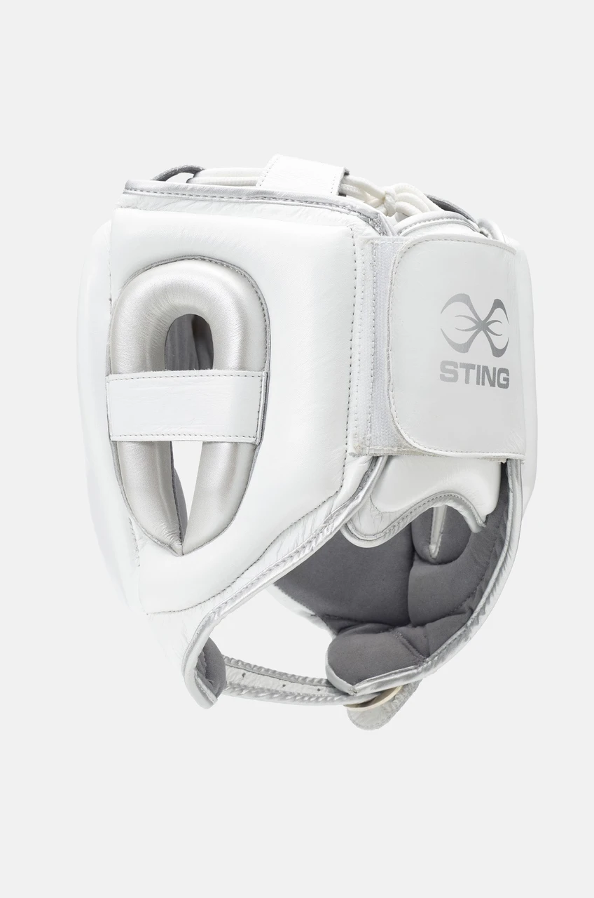 Sting Viper X Gel Full Face Head Guard - White/Silver