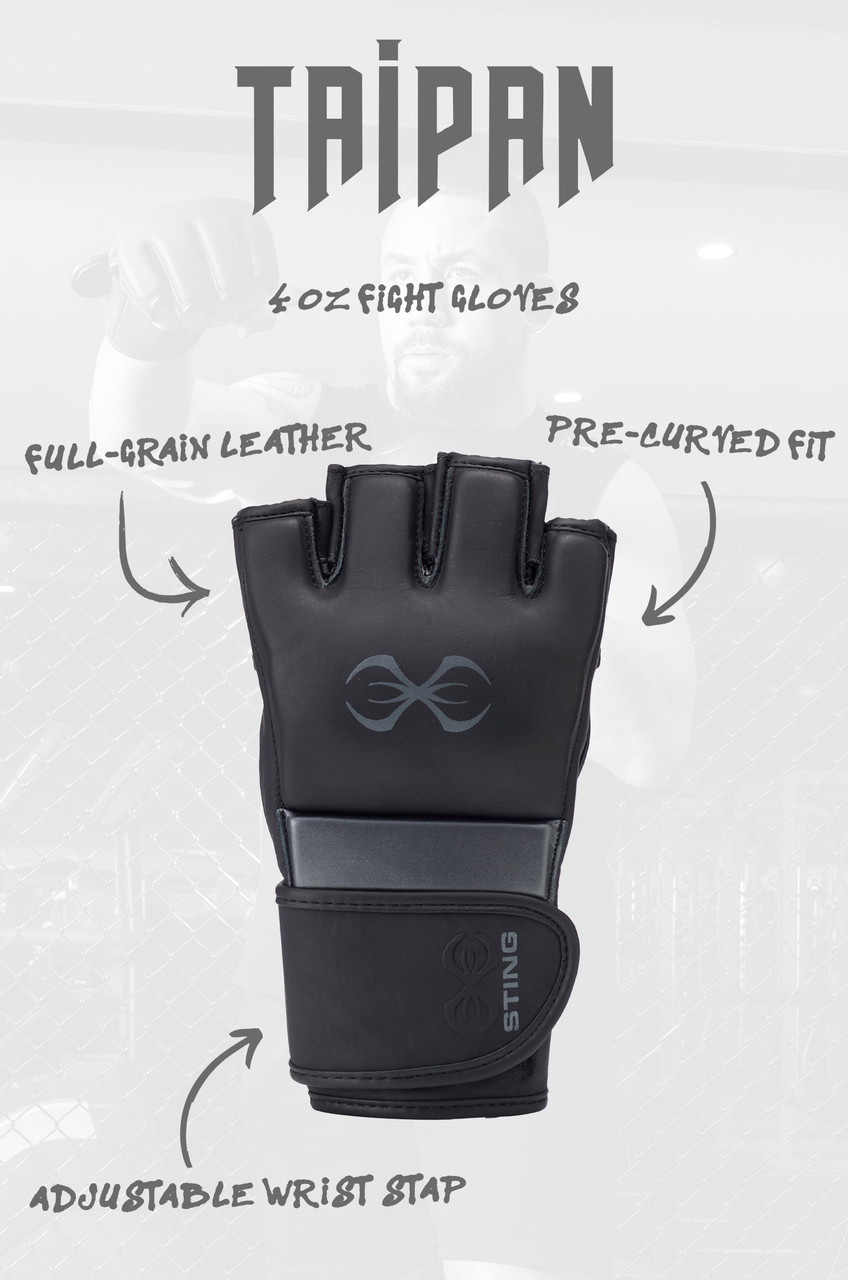 Sting Taipan MMA Fight Gloves - Black/Grey