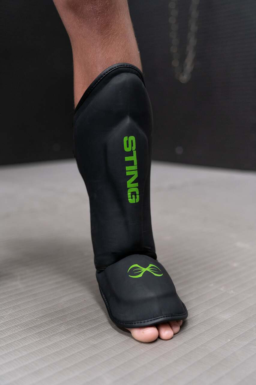 Sting Python Junior MMA Shin & Foot Protector - Black/Green