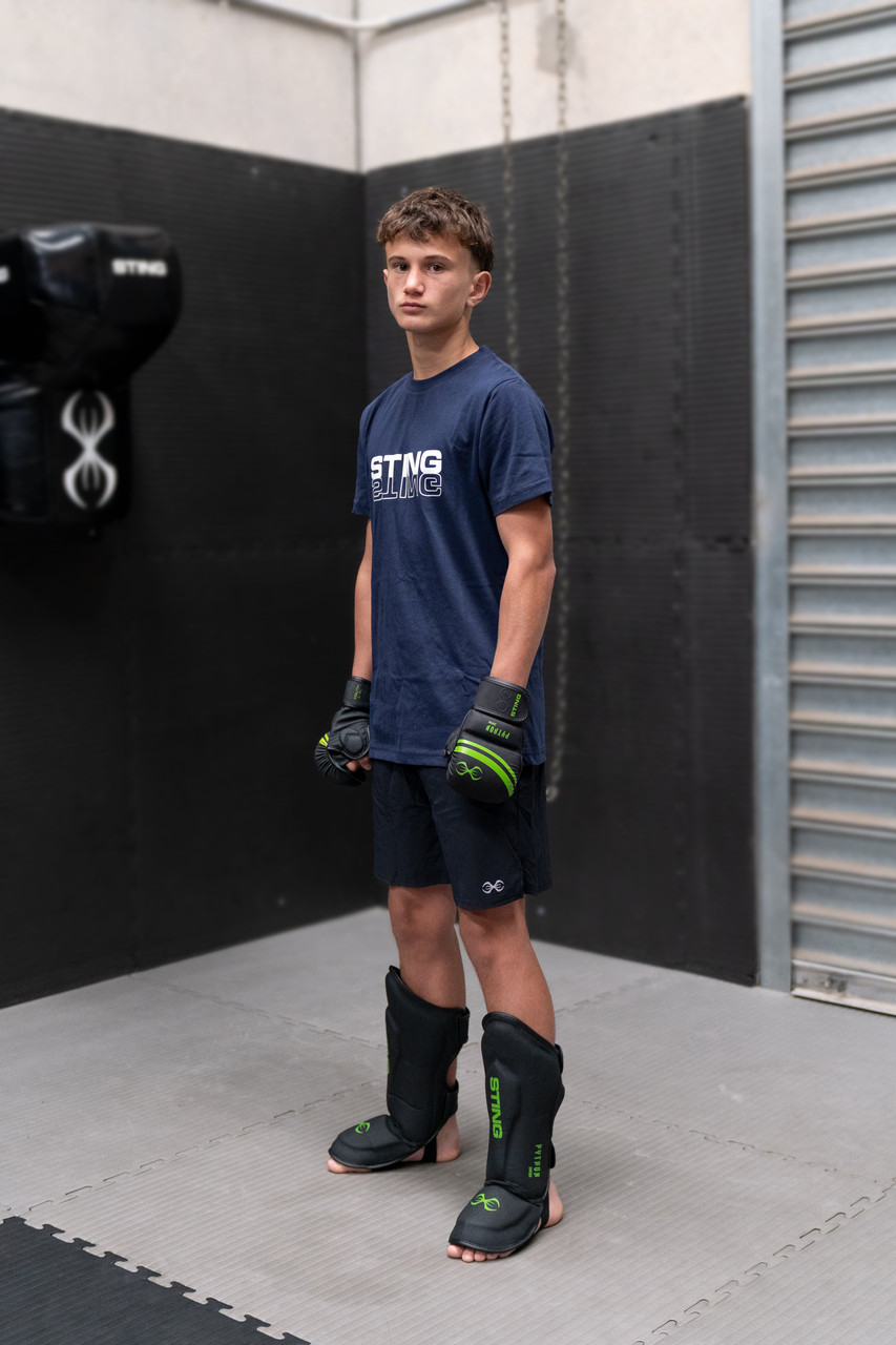 Sting Python Junior MMA Shin & Foot Protector - Black/Green